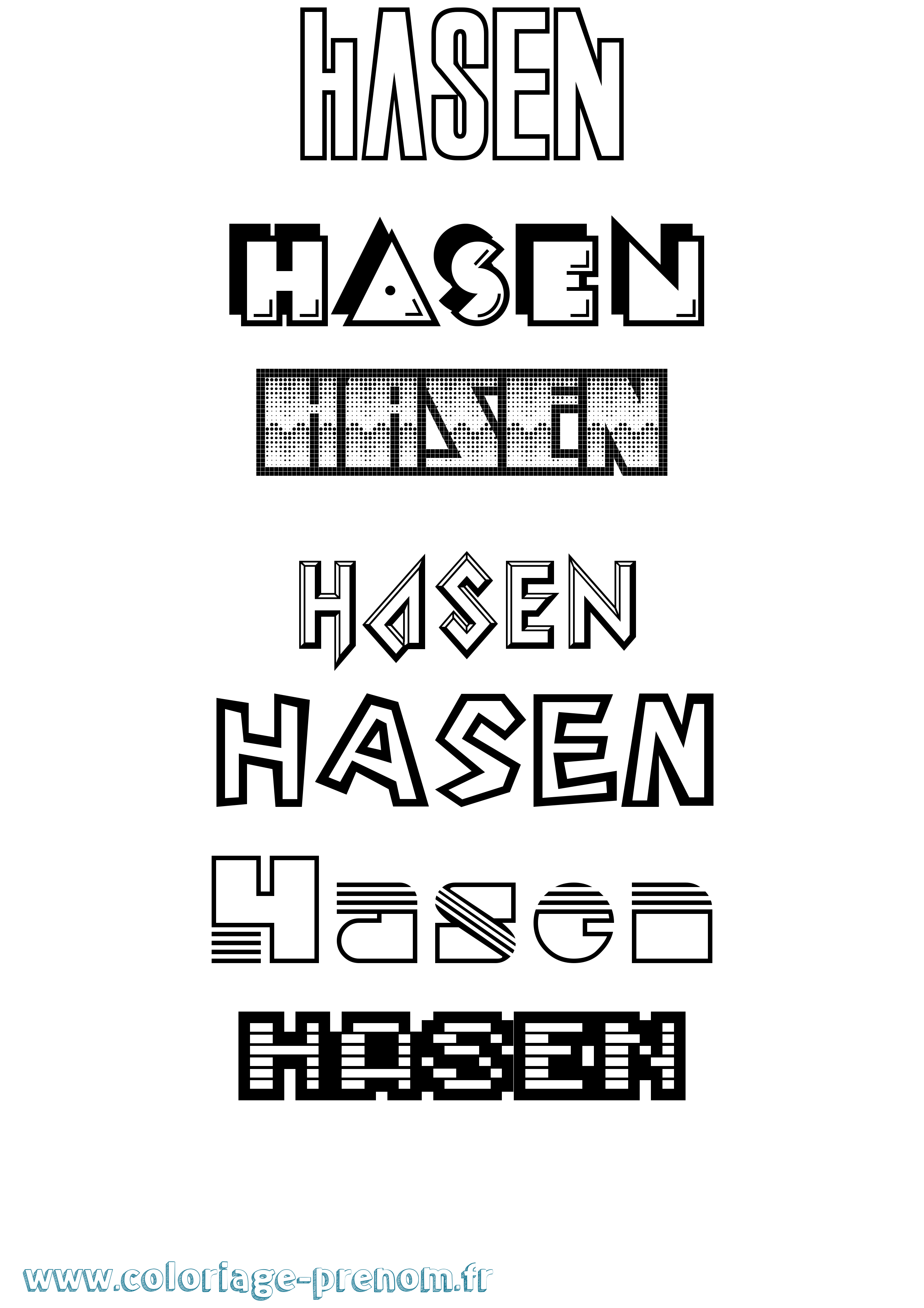Coloriage Hasen Jeux Vidéos Coloriage prénom Hasen Jeux Vidéos