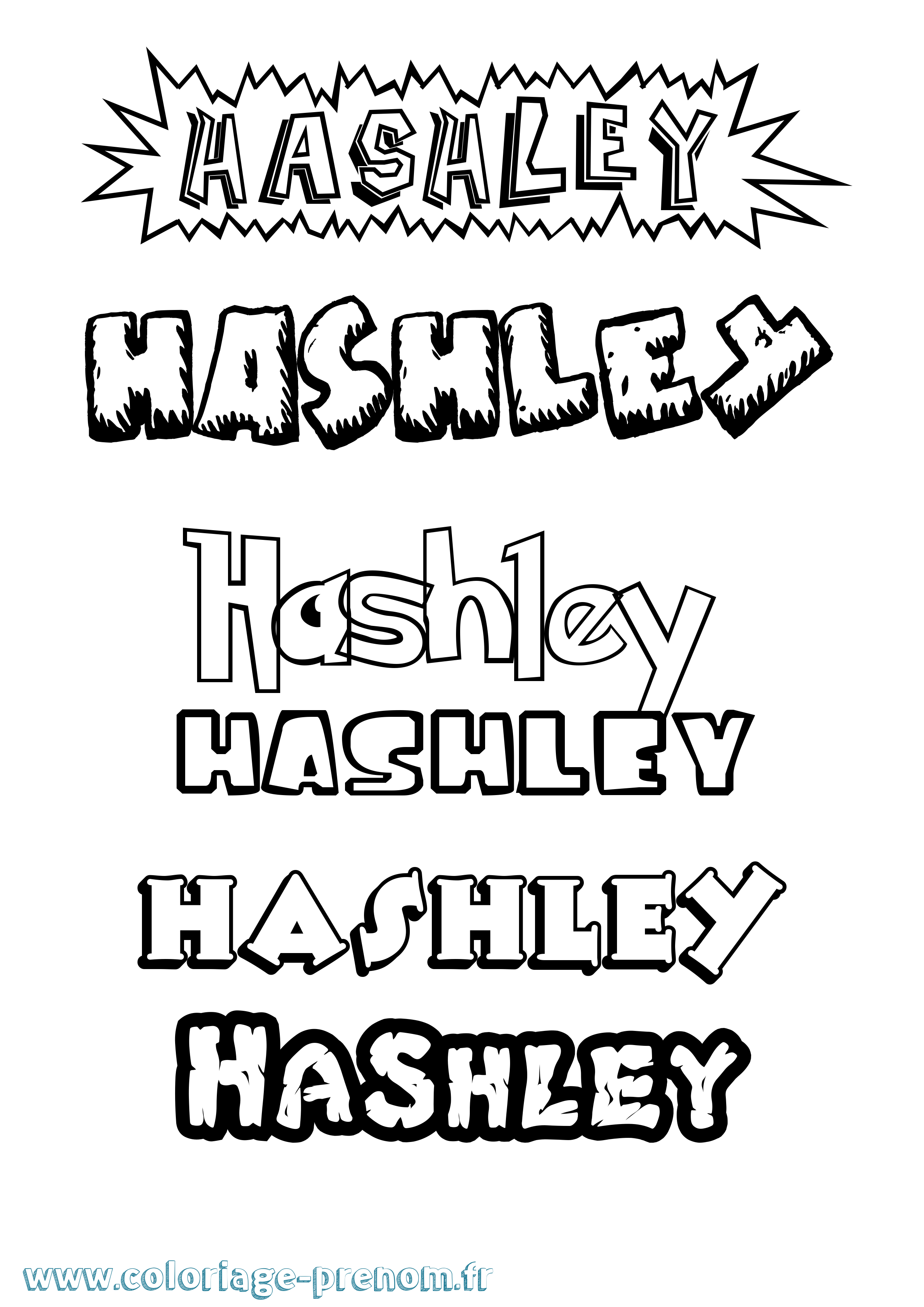 Coloriage Hashley Dessin Animé Coloriage prénom Hashley Dessin Animé