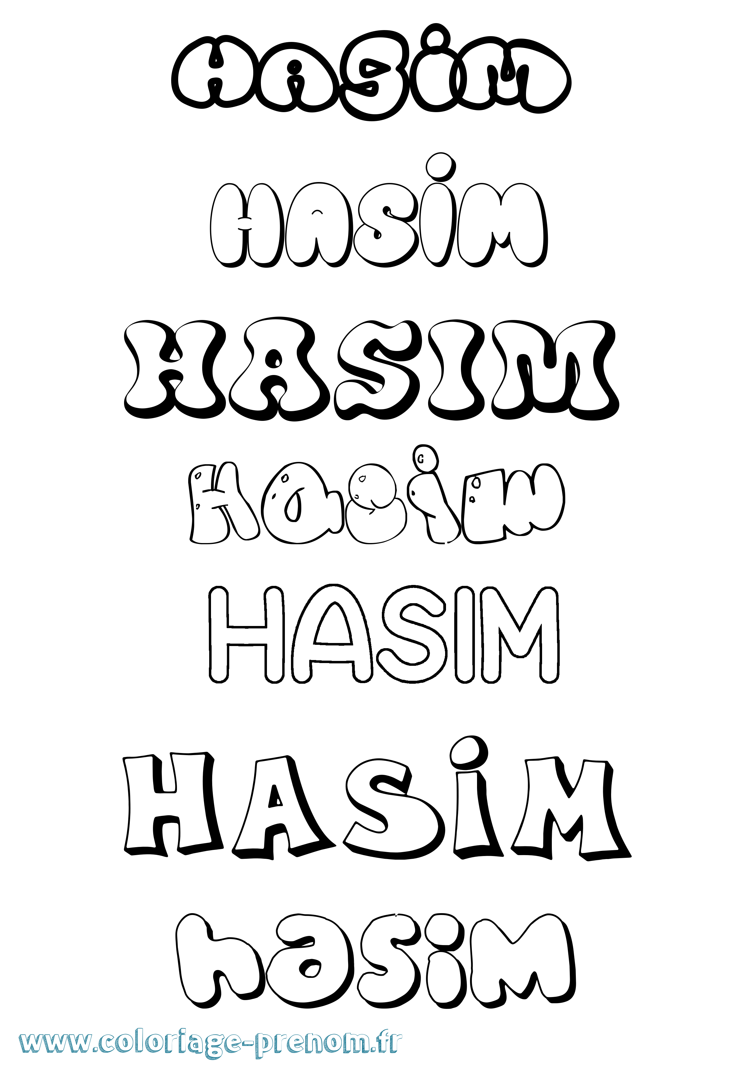 Coloriage Hasim Bubble Coloriage prénom Hasim Bubble