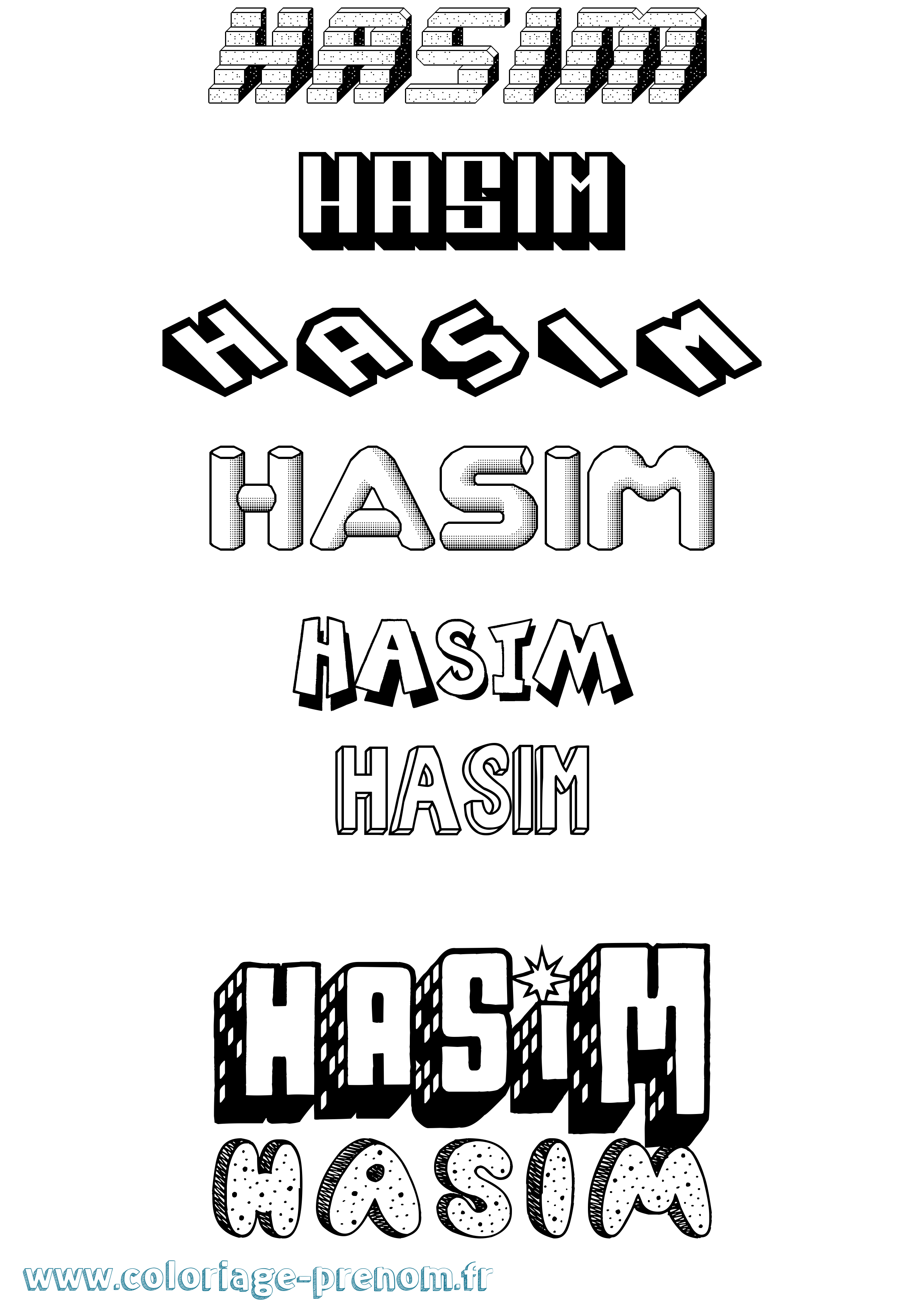 Coloriage Hasim Effet 3D Coloriage prénom Hasim Effet 3D