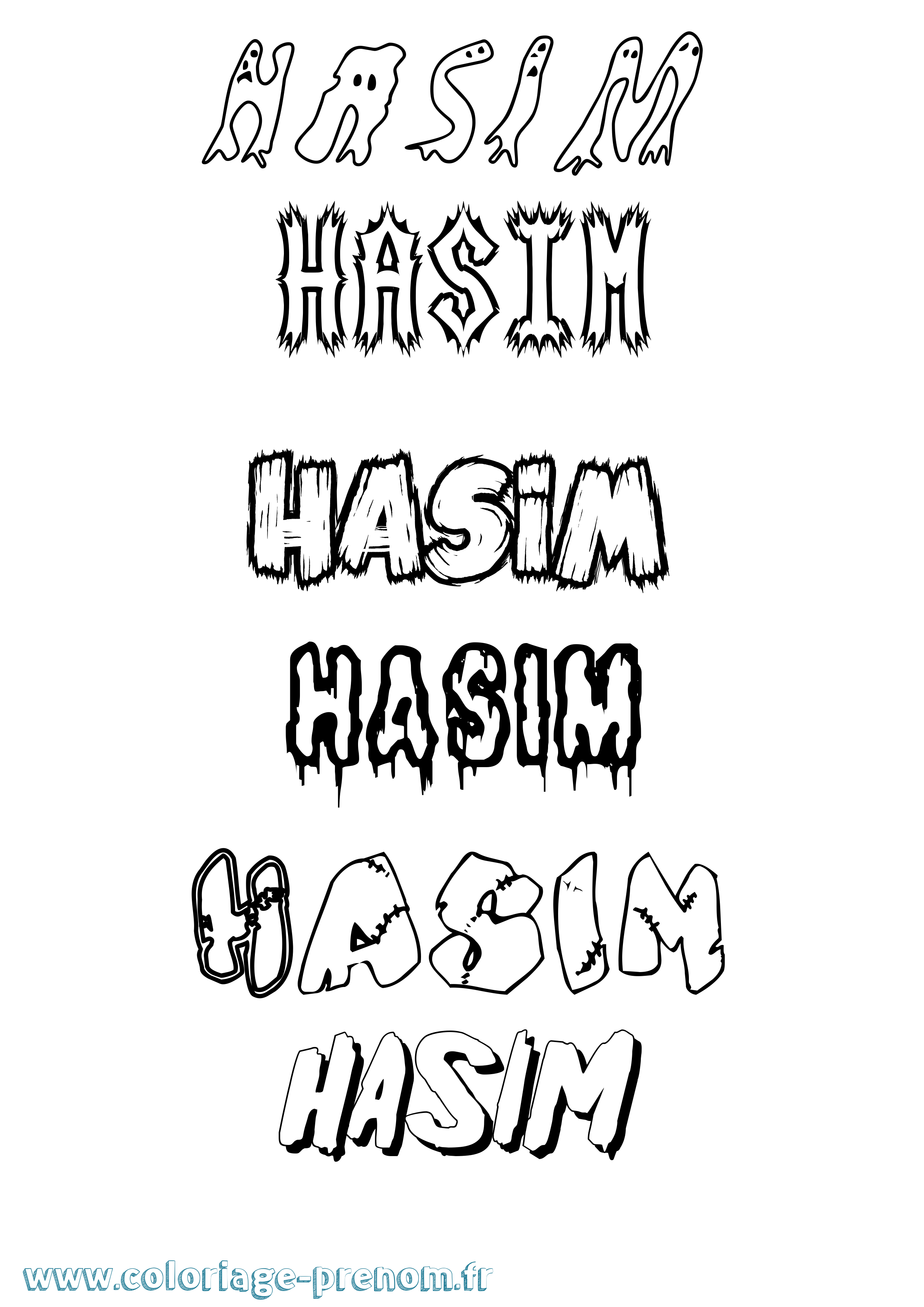 Coloriage Hasim Frisson Coloriage prénom Hasim Frisson