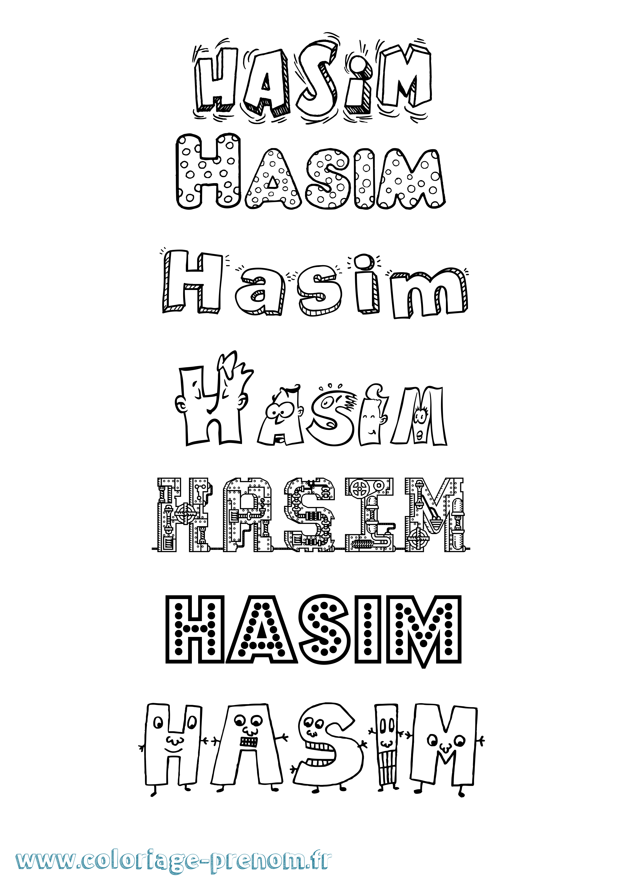 Coloriage Hasim Fun Coloriage prénom Hasim Fun
