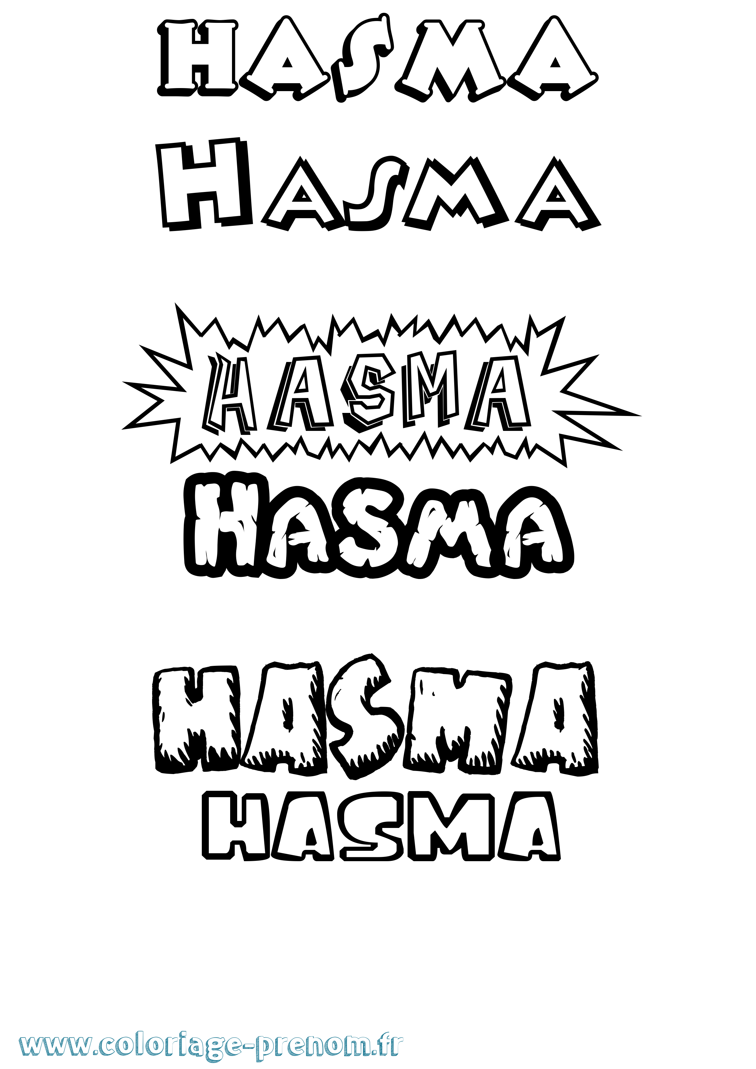 Coloriage Hasma Dessin Animé Coloriage prénom Hasma Dessin Animé
