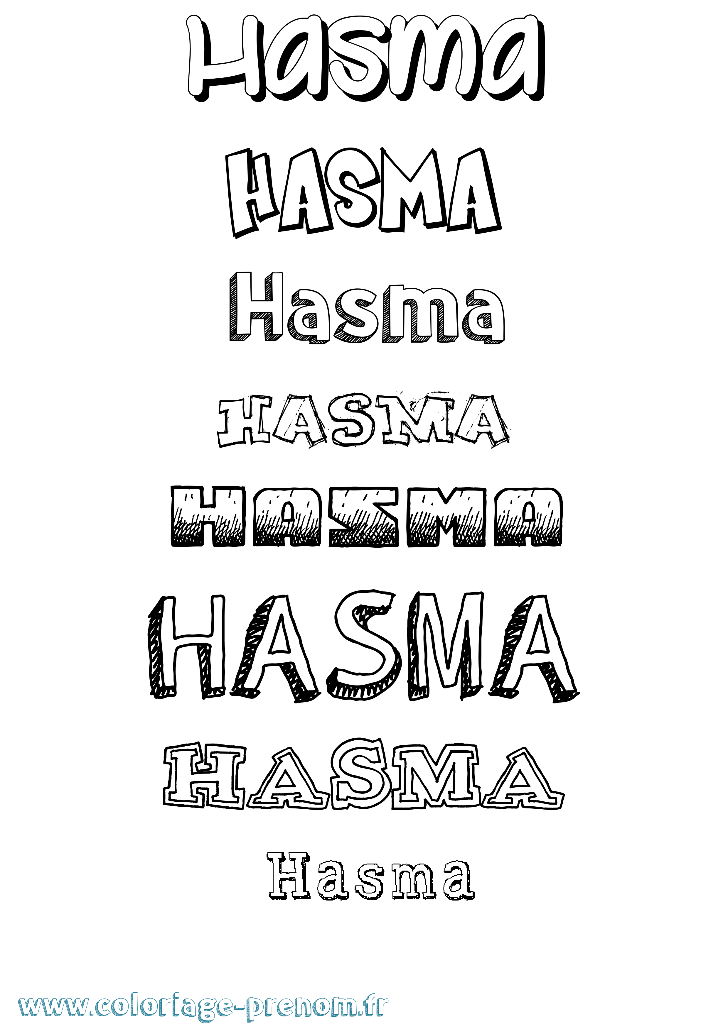 Coloriage Hasma Dessiné Coloriage prénom Hasma Dessiné