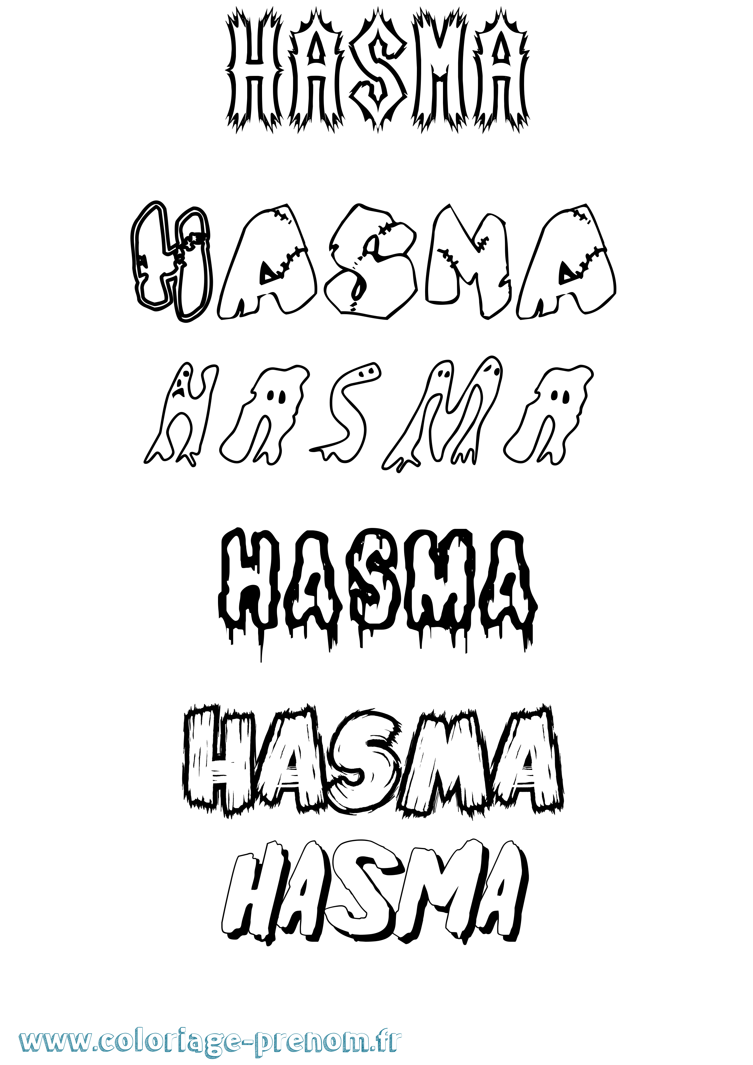 Coloriage Hasma Frisson Coloriage prénom Hasma Frisson