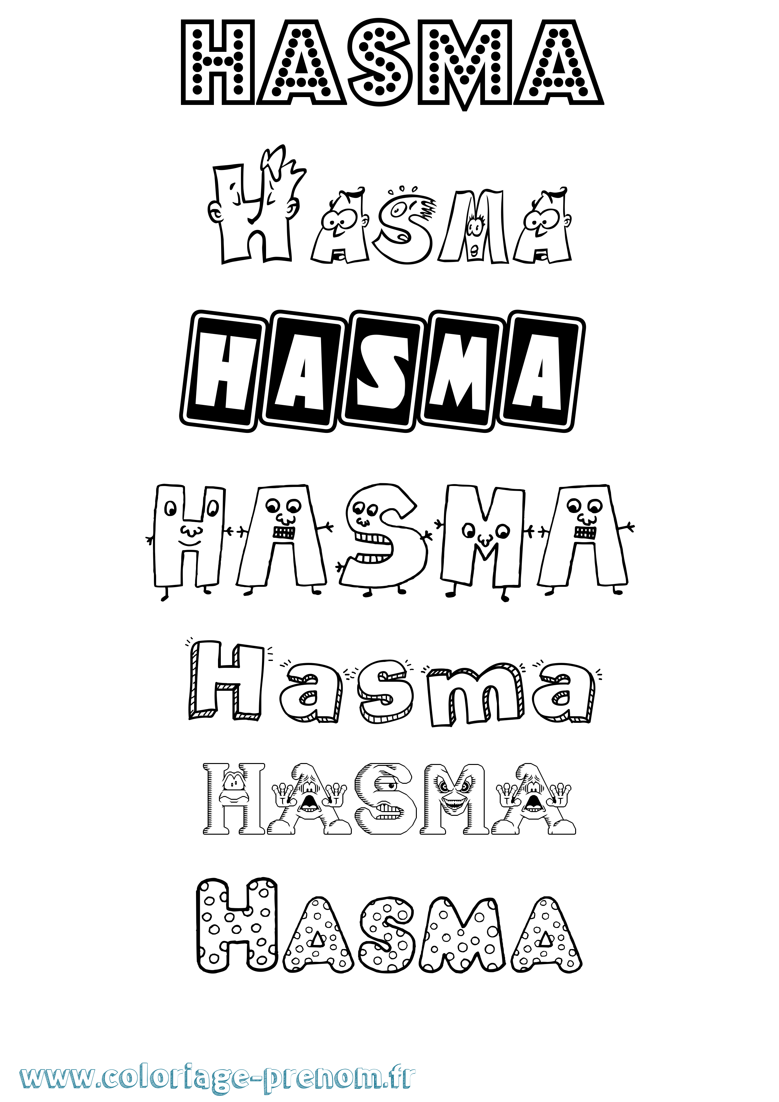 Coloriage Hasma Fun Coloriage prénom Hasma Fun