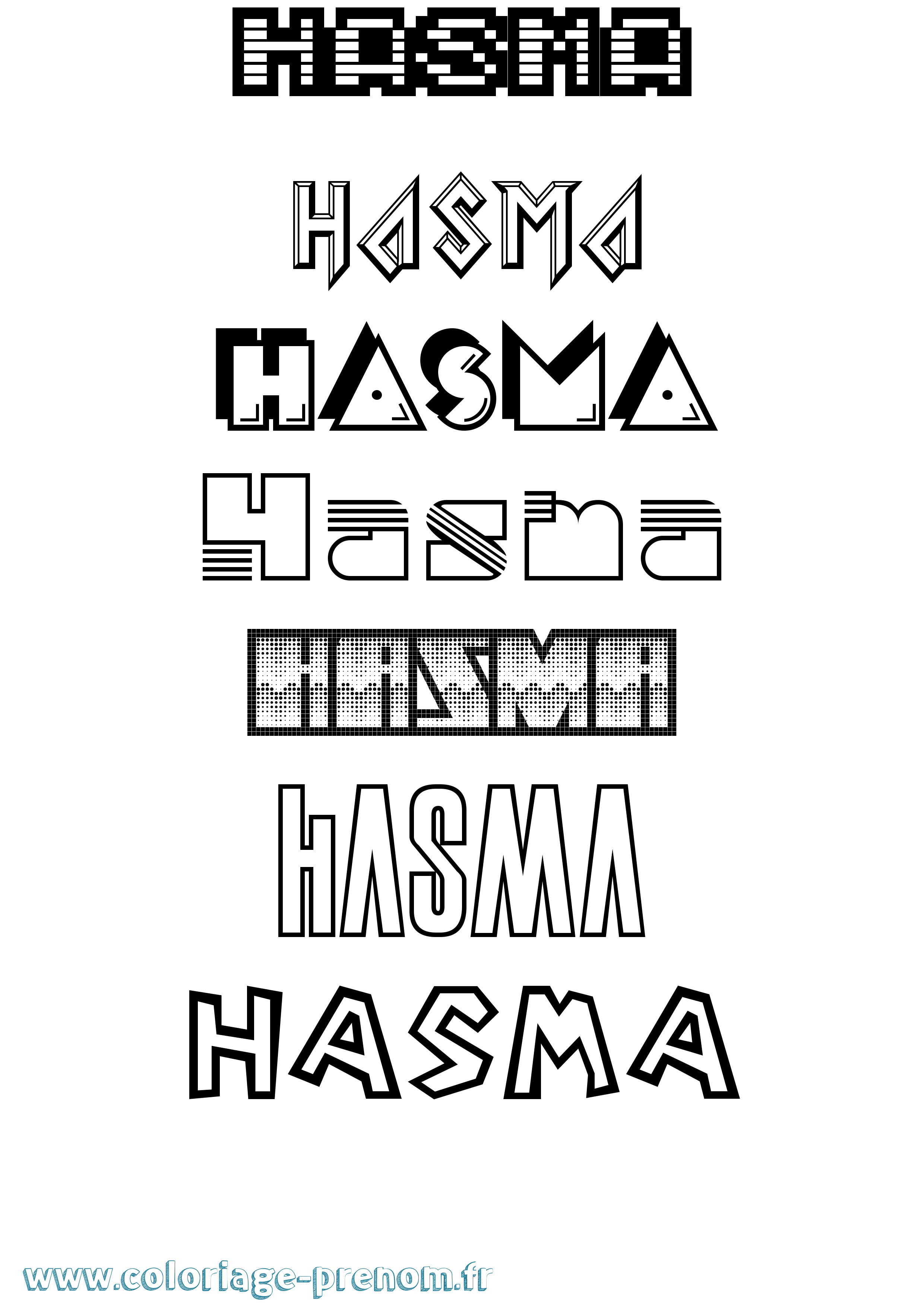 Coloriage Hasma Jeux Vidéos Coloriage prénom Hasma Jeux Vidéos