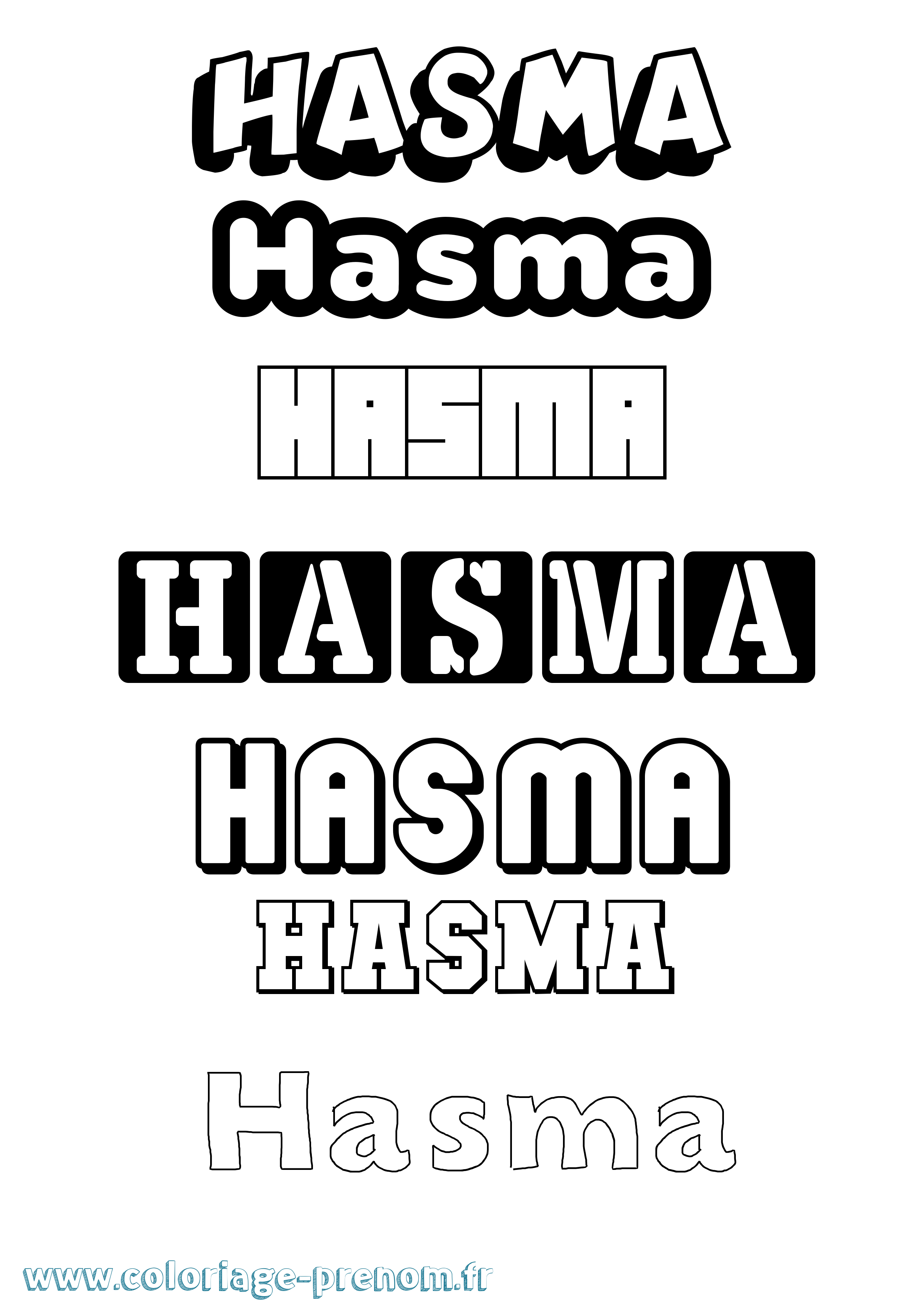 Coloriage Hasma Simple Coloriage prénom Hasma Simple