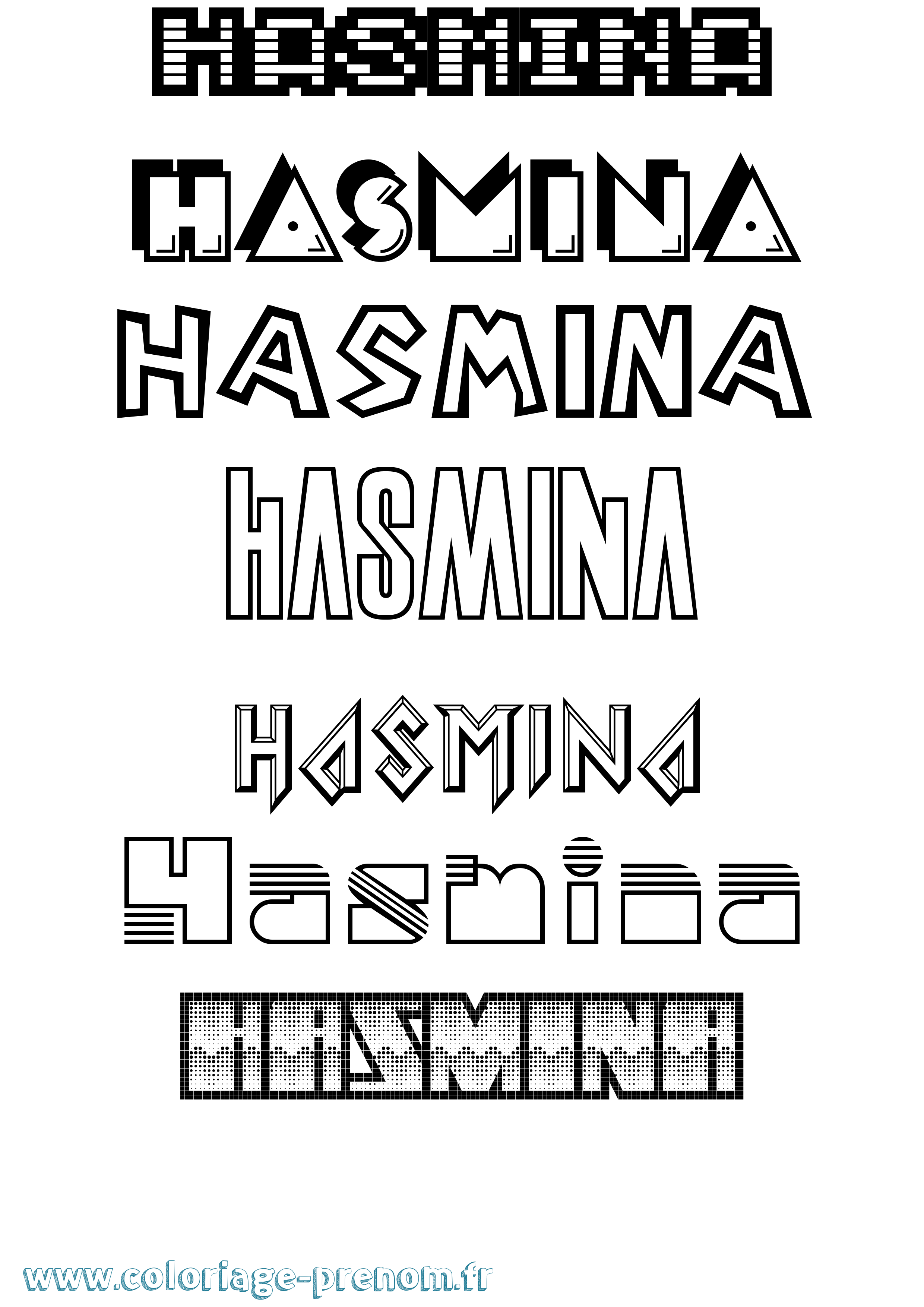 Coloriage Hasmina Jeux Vidéos Coloriage prénom Hasmina Jeux Vidéos