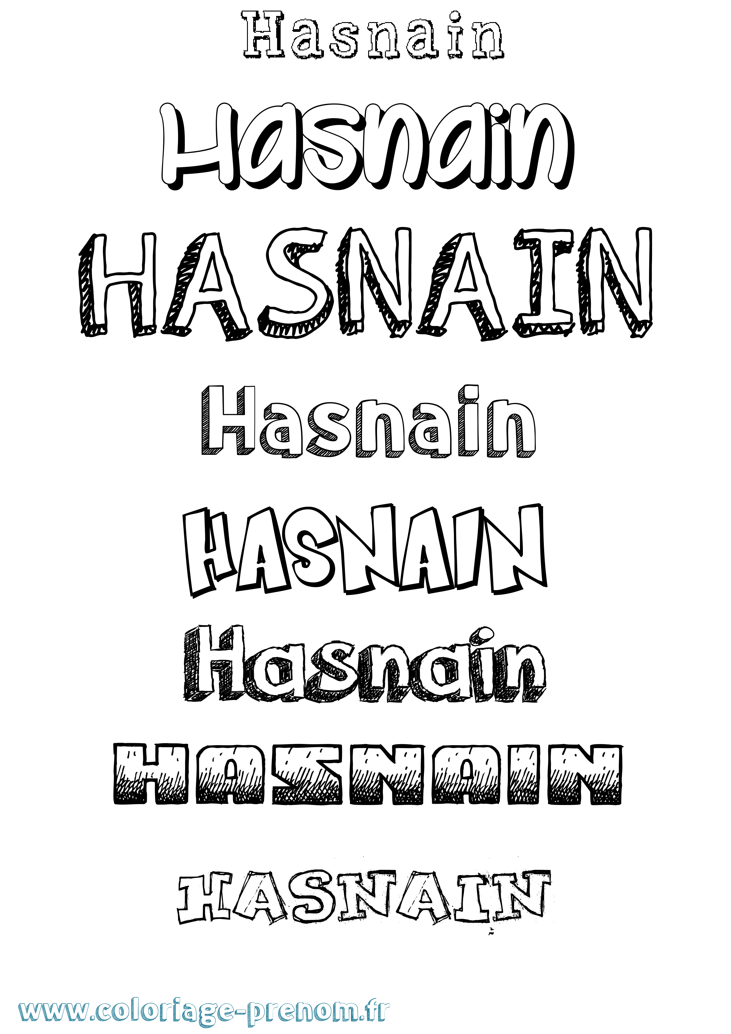 Coloriage Hasnain Dessiné Coloriage prénom Hasnain Dessiné