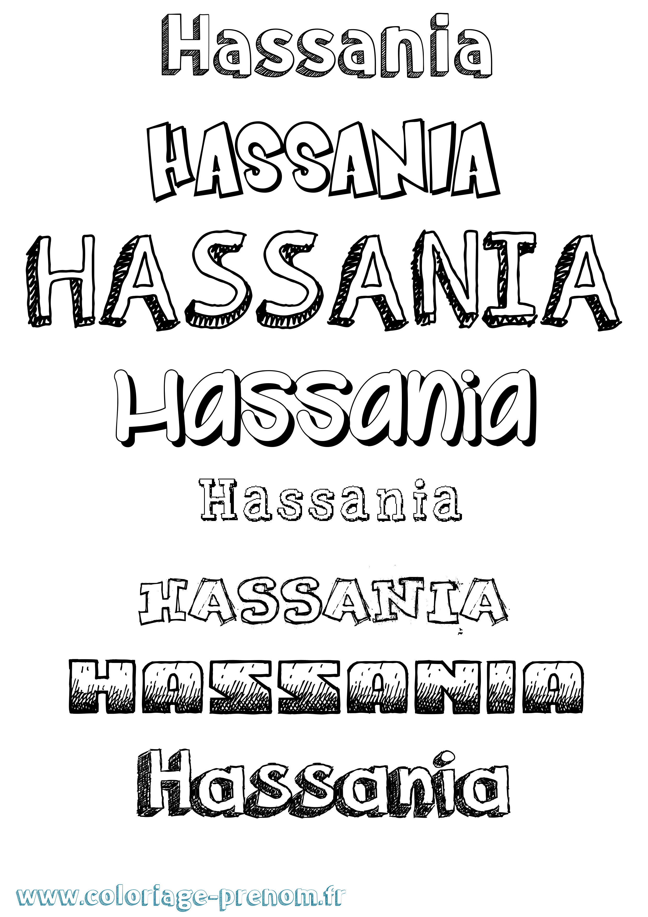 Coloriage Hassania Dessiné Coloriage prénom Hassania Dessiné