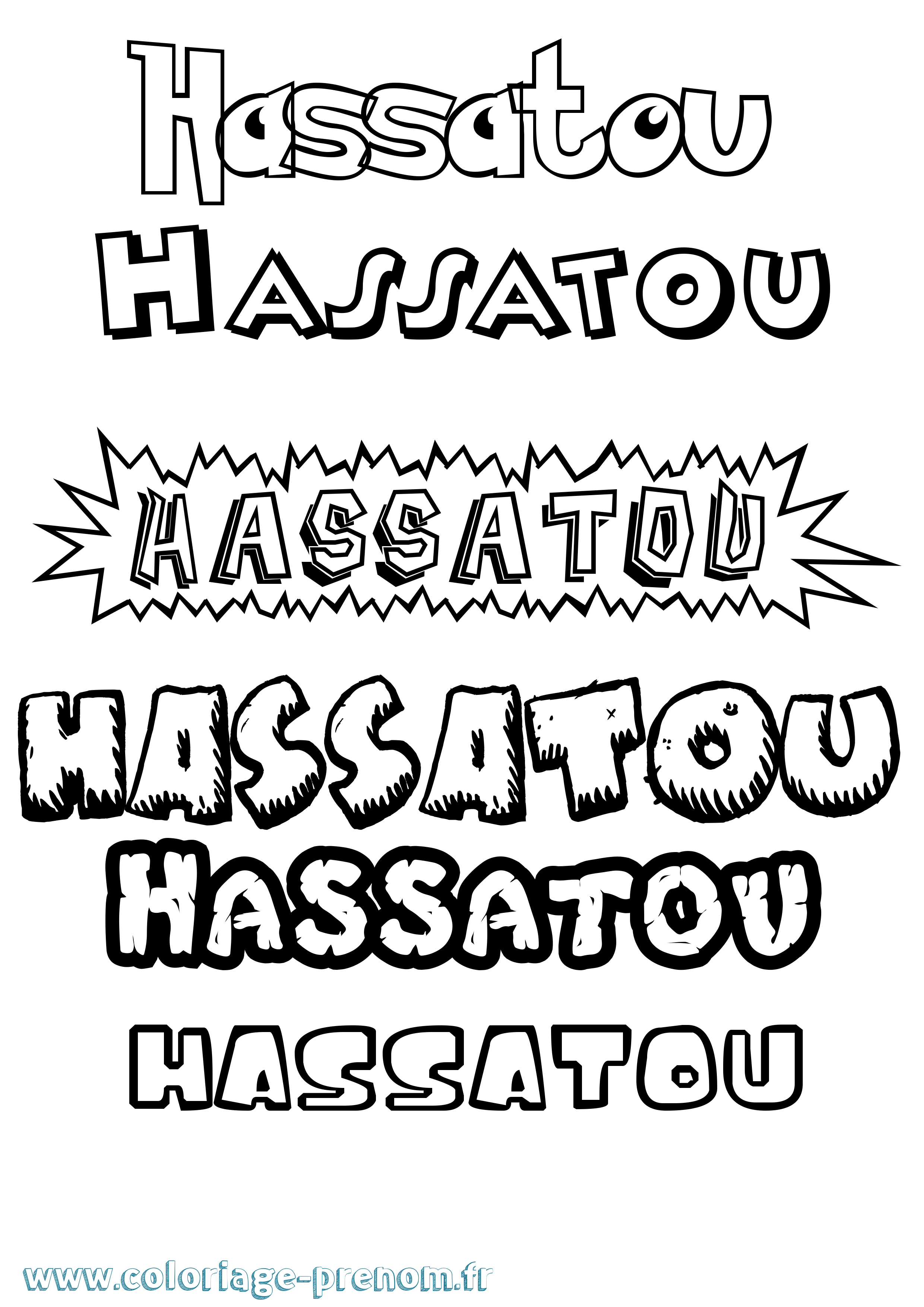 Coloriage Hassatou Dessin Animé Coloriage prénom Hassatou Dessin Animé
