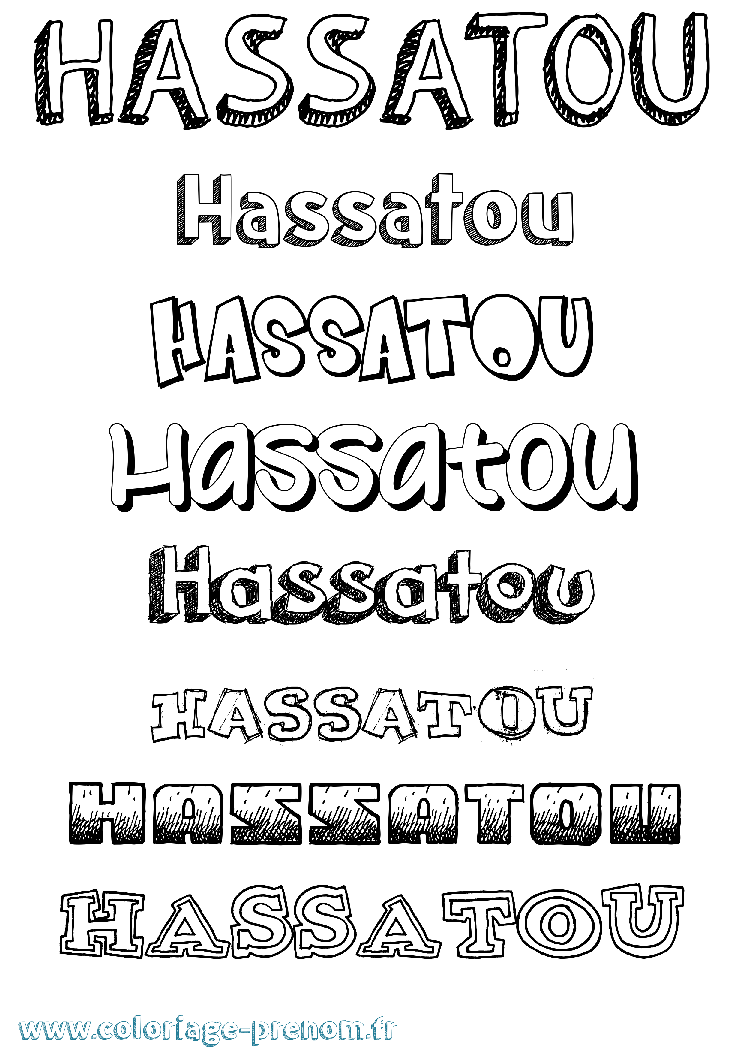 Coloriage Hassatou Dessiné Coloriage prénom Hassatou Dessiné