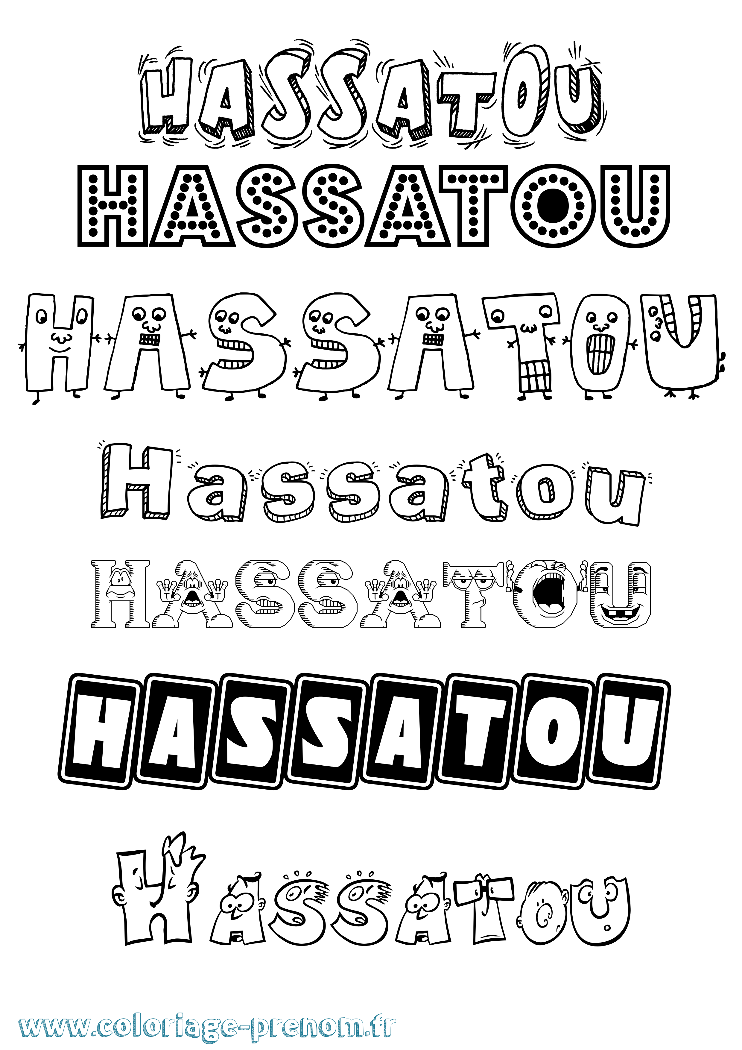 Coloriage Hassatou Fun Coloriage prénom Hassatou Fun