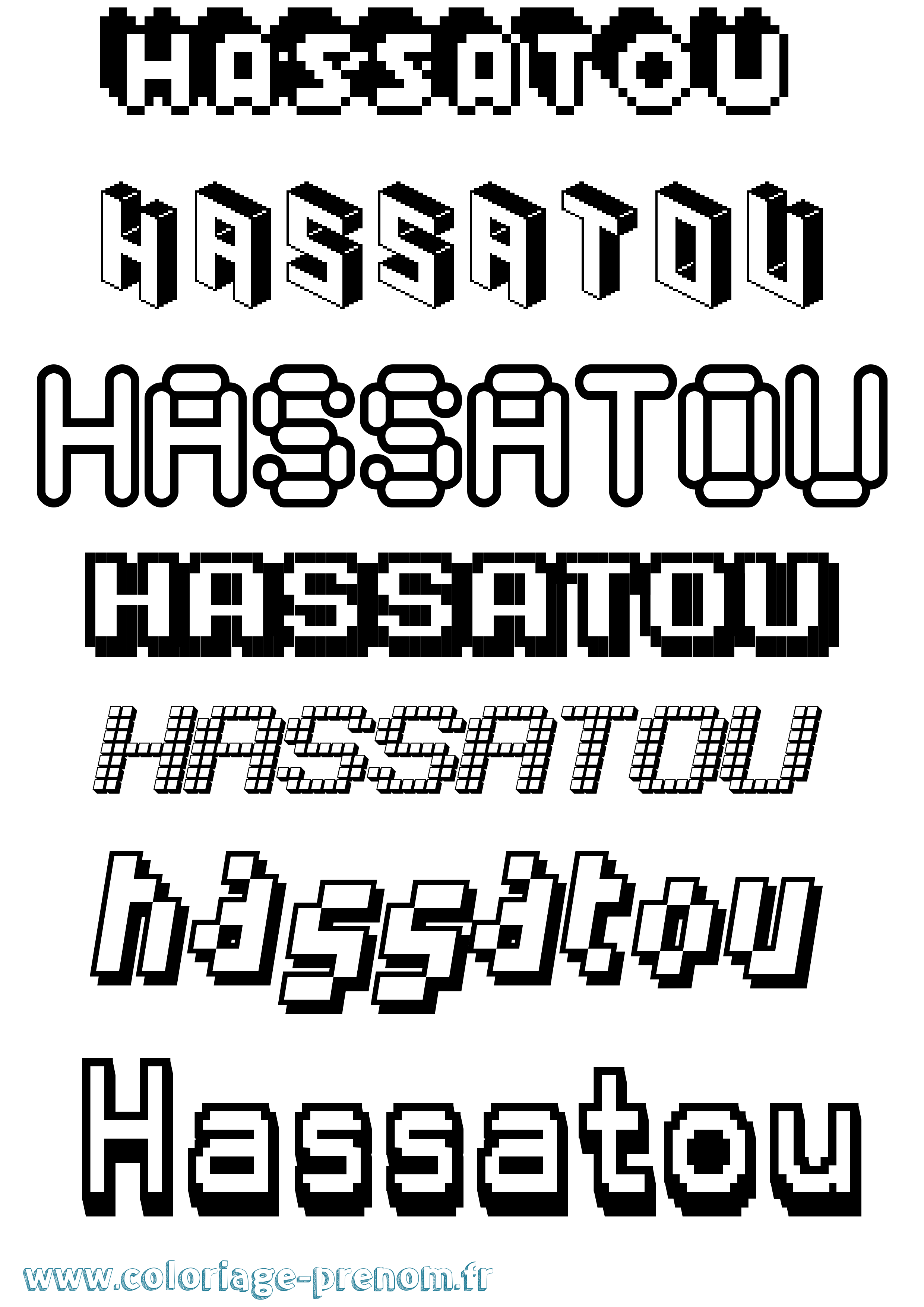 Coloriage Hassatou Pixel Coloriage prénom Hassatou Pixel