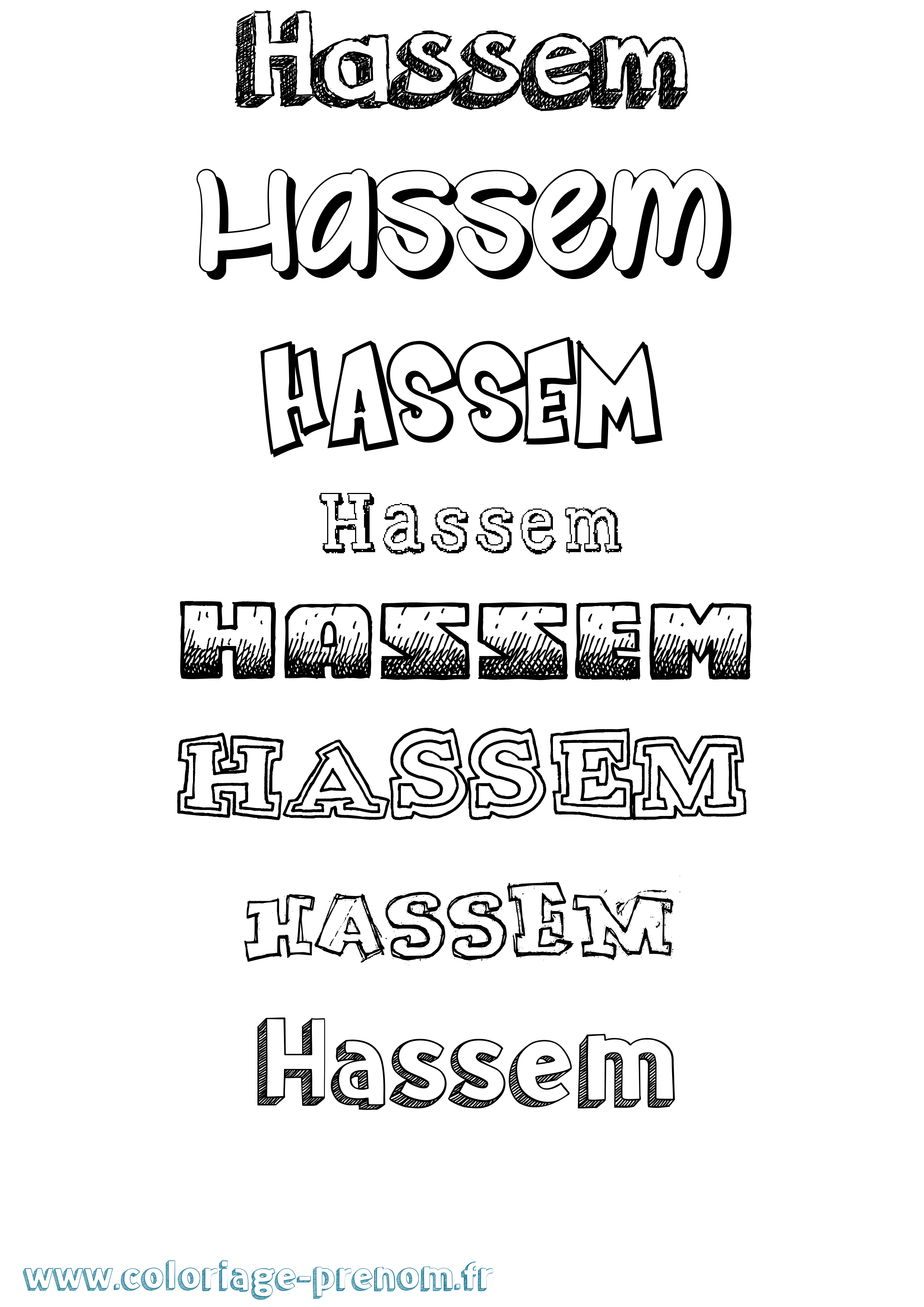 Coloriage Hassem Dessiné Coloriage prénom Hassem Dessiné