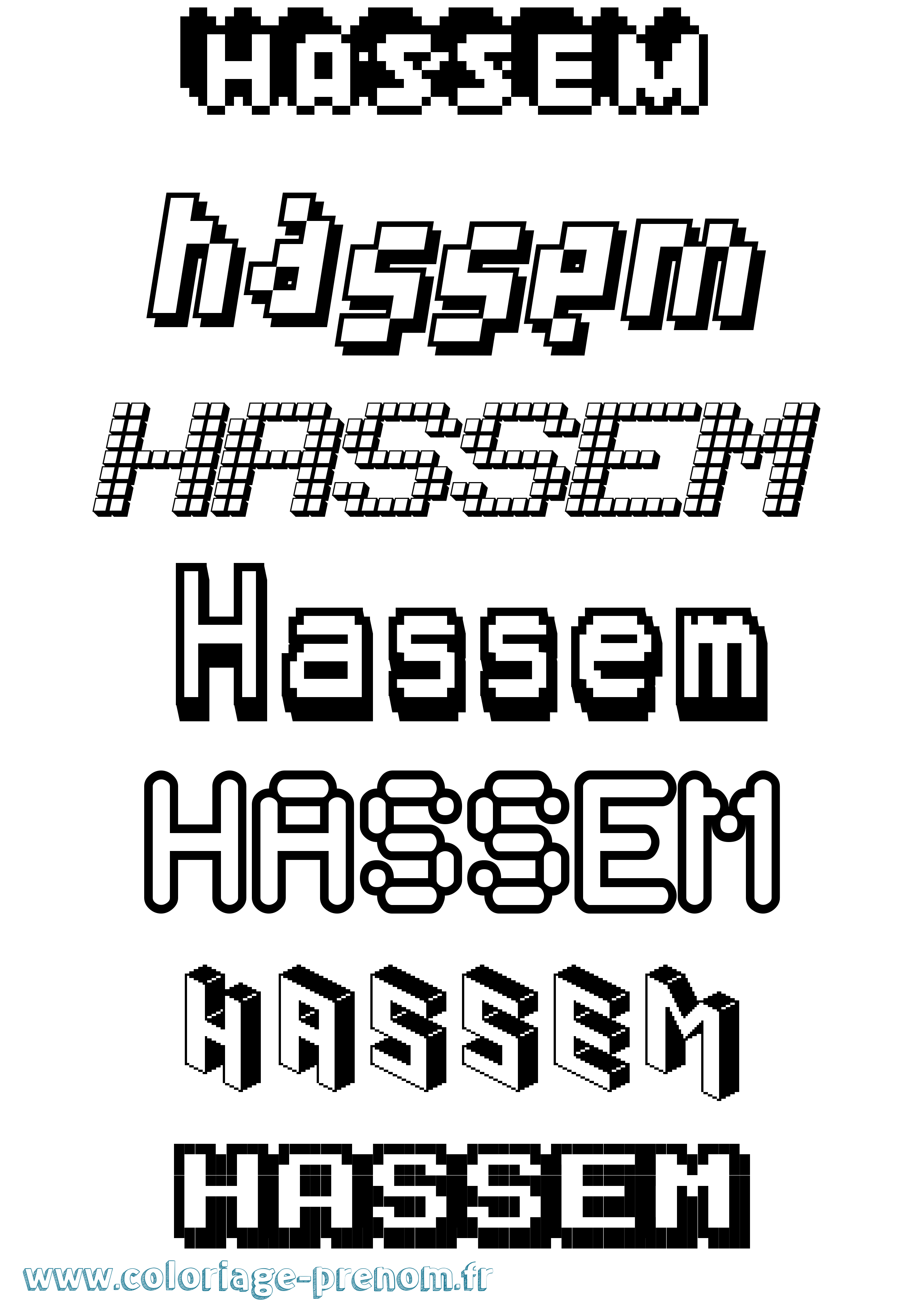 Coloriage Hassem Pixel Coloriage prénom Hassem Pixel