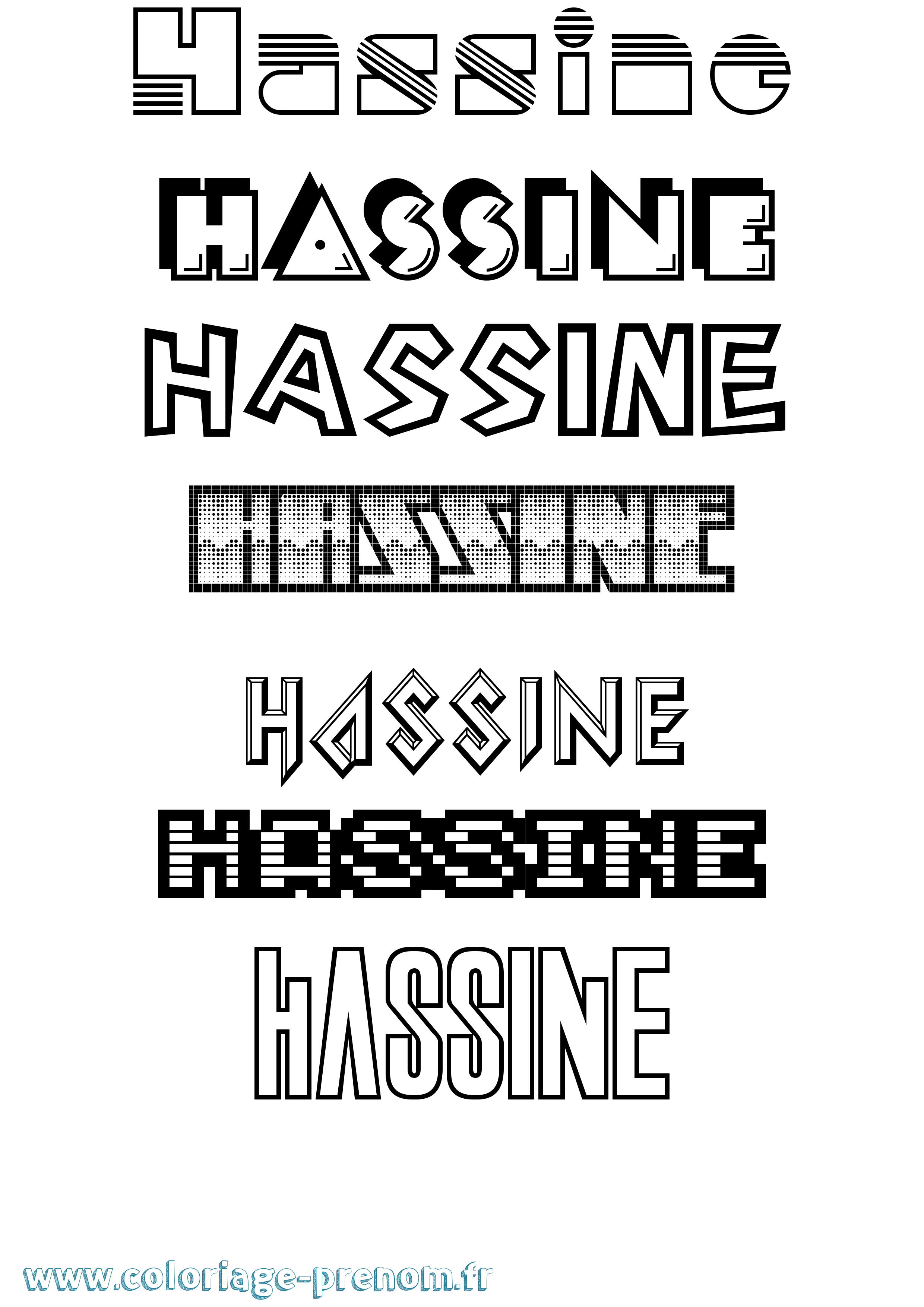 Coloriage Hassine Jeux Vidéos Coloriage prénom Hassine Jeux Vidéos