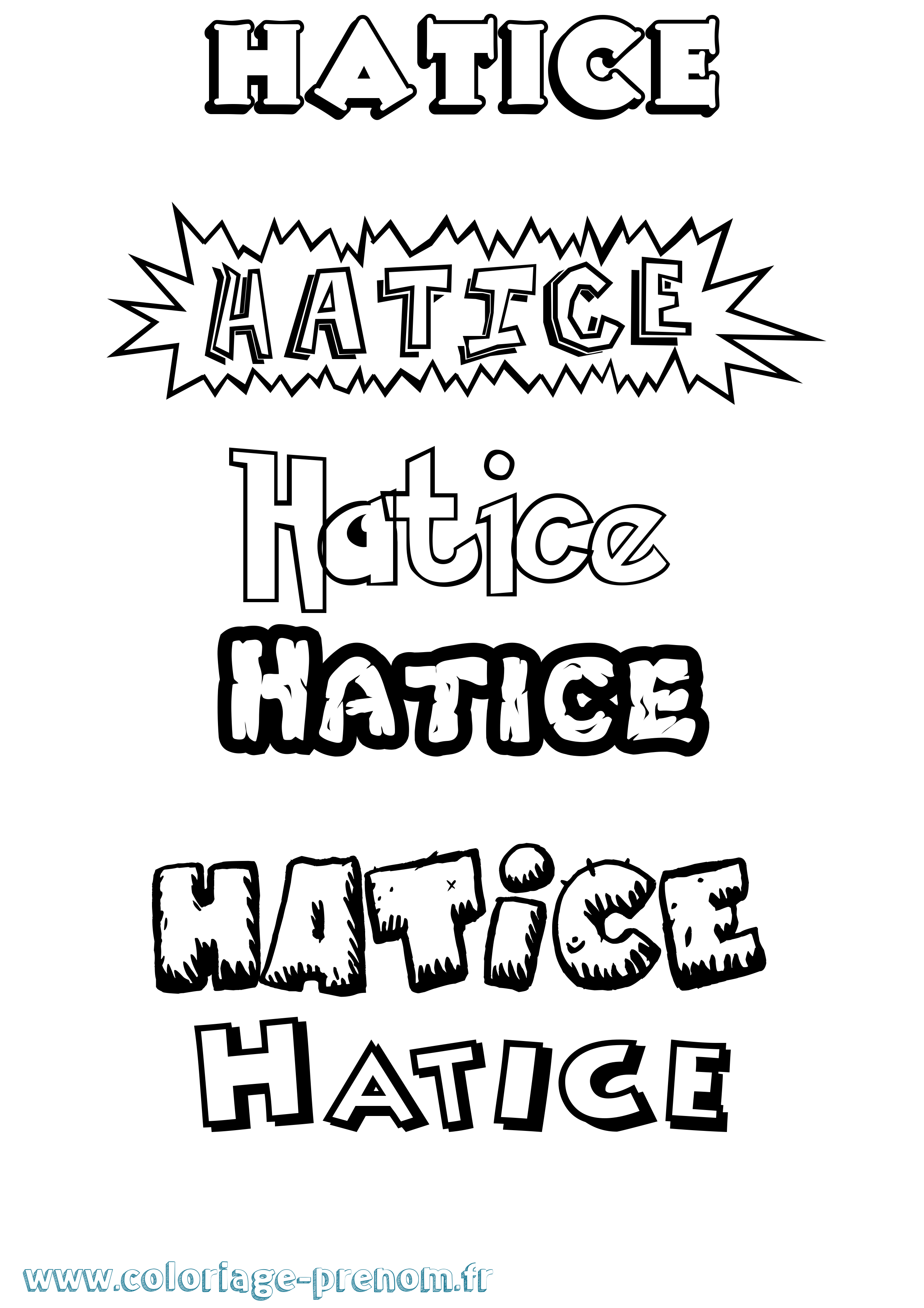 Coloriage Hatice Dessin Animé Coloriage prénom Hatice Dessin Animé