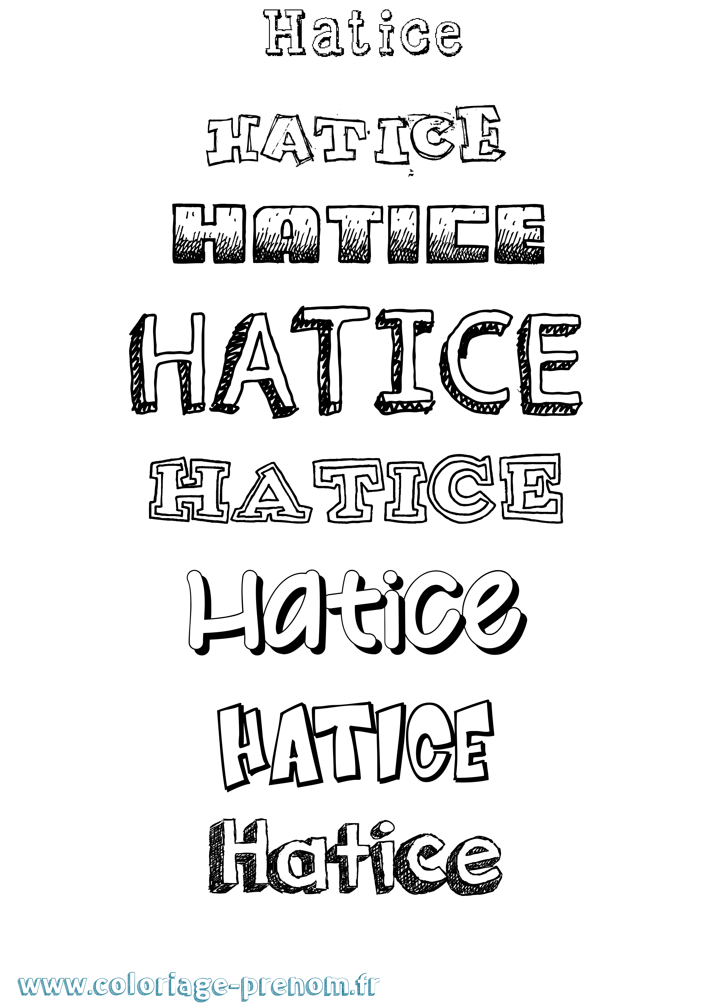 Coloriage Hatice Dessiné Coloriage prénom Hatice Dessiné
