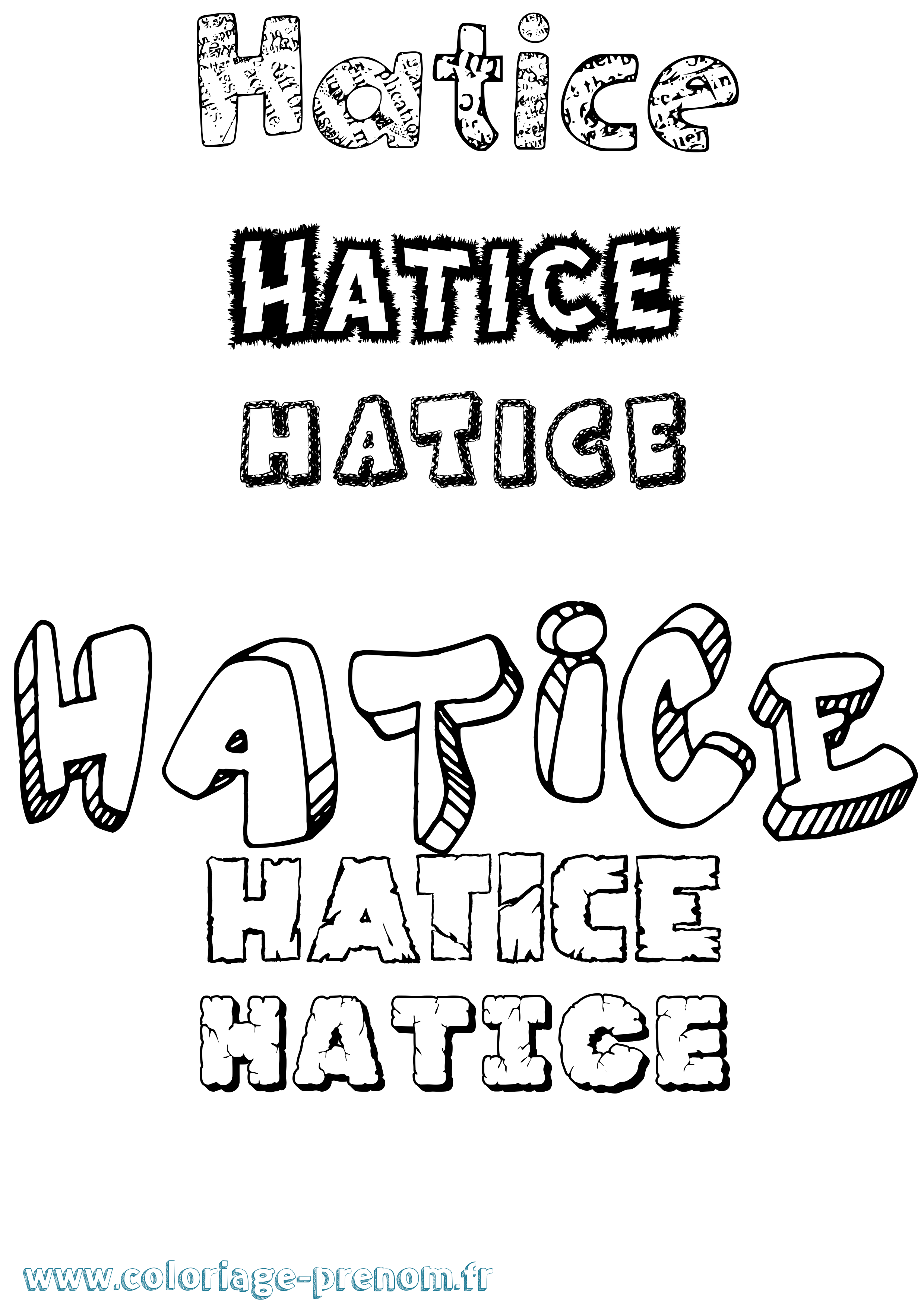 Coloriage Hatice Destructuré Coloriage prénom Hatice Destructuré