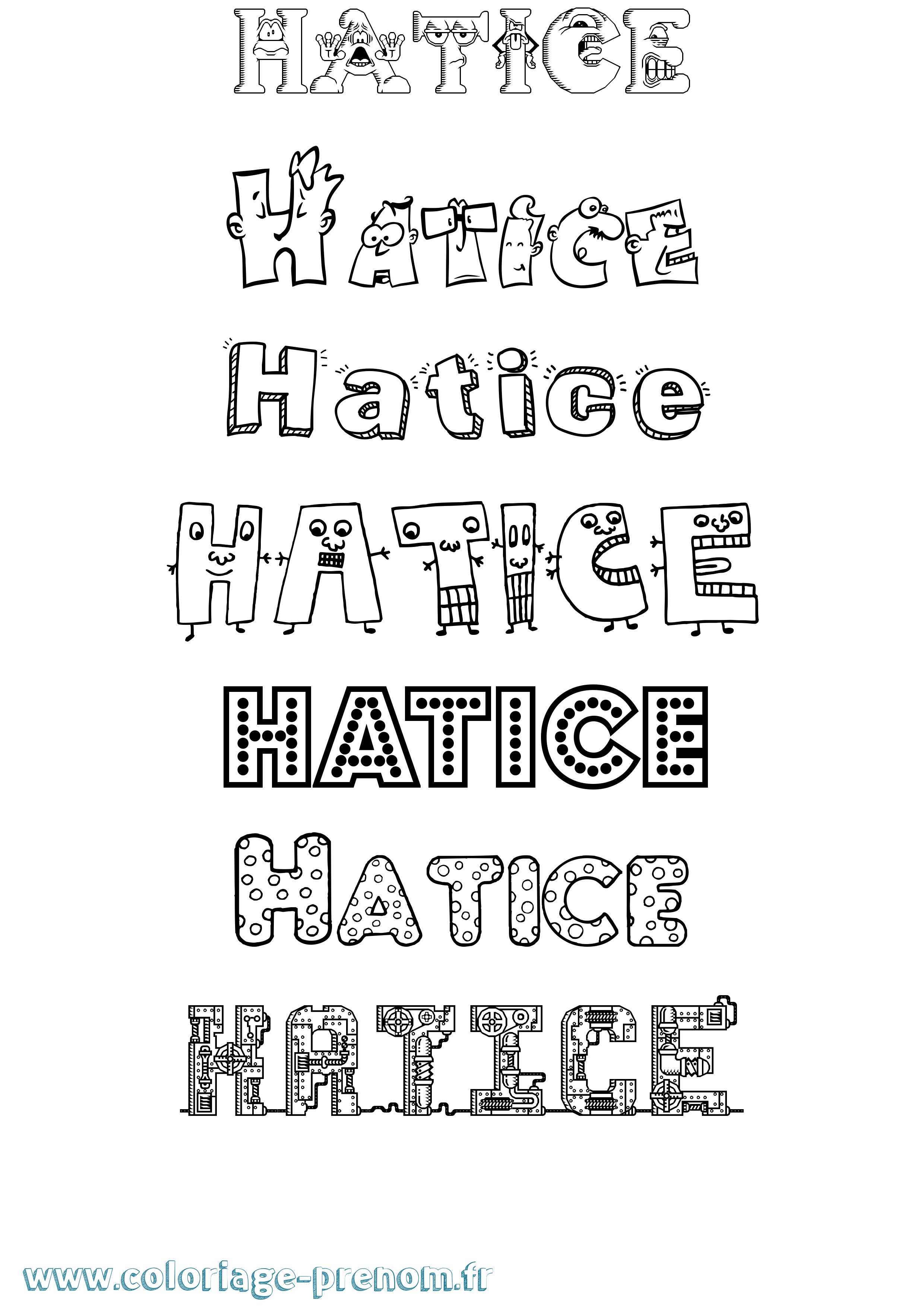 Coloriage Hatice Fun Coloriage prénom Hatice Fun