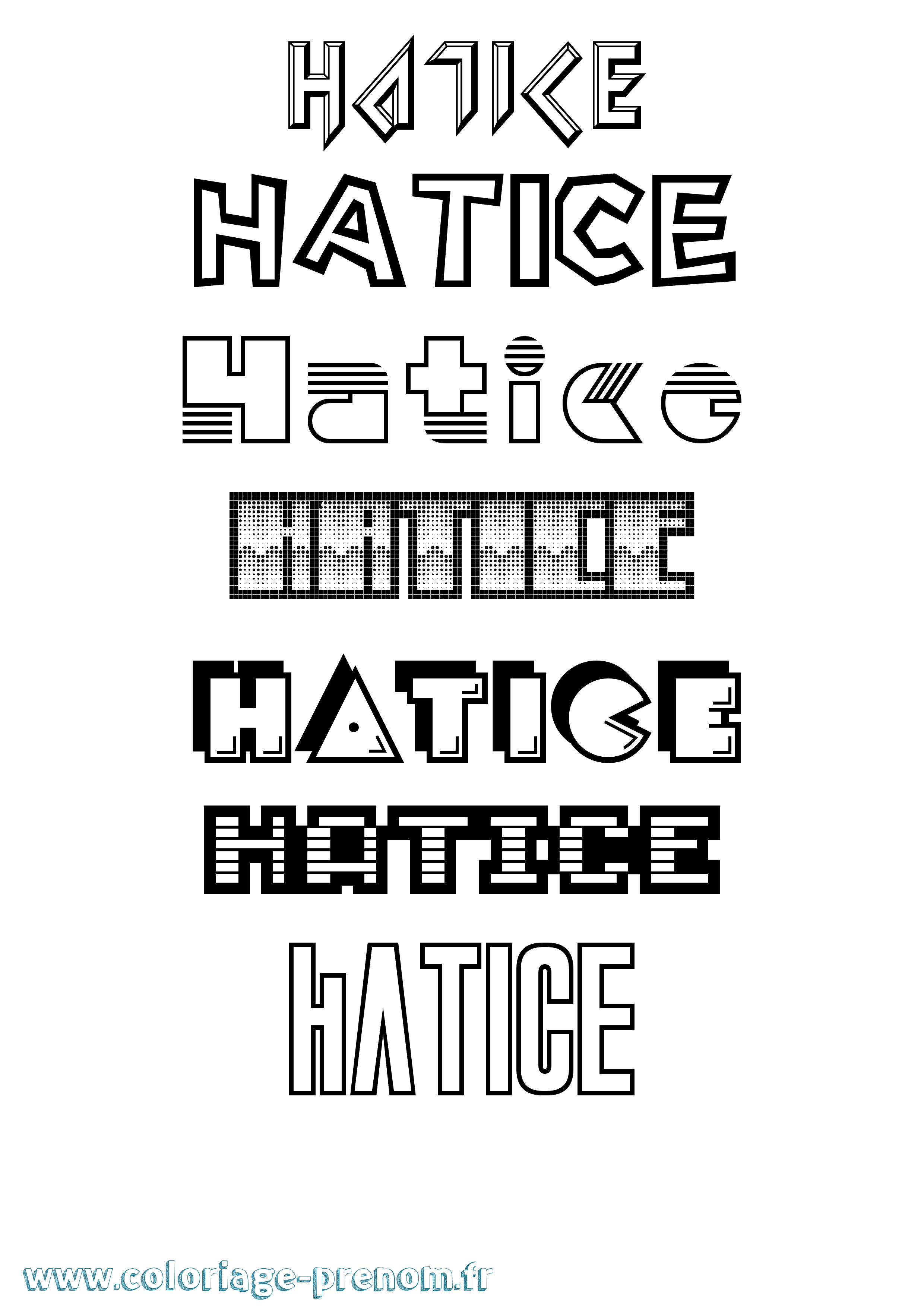 Coloriage Hatice Jeux Vidéos Coloriage prénom Hatice Jeux Vidéos