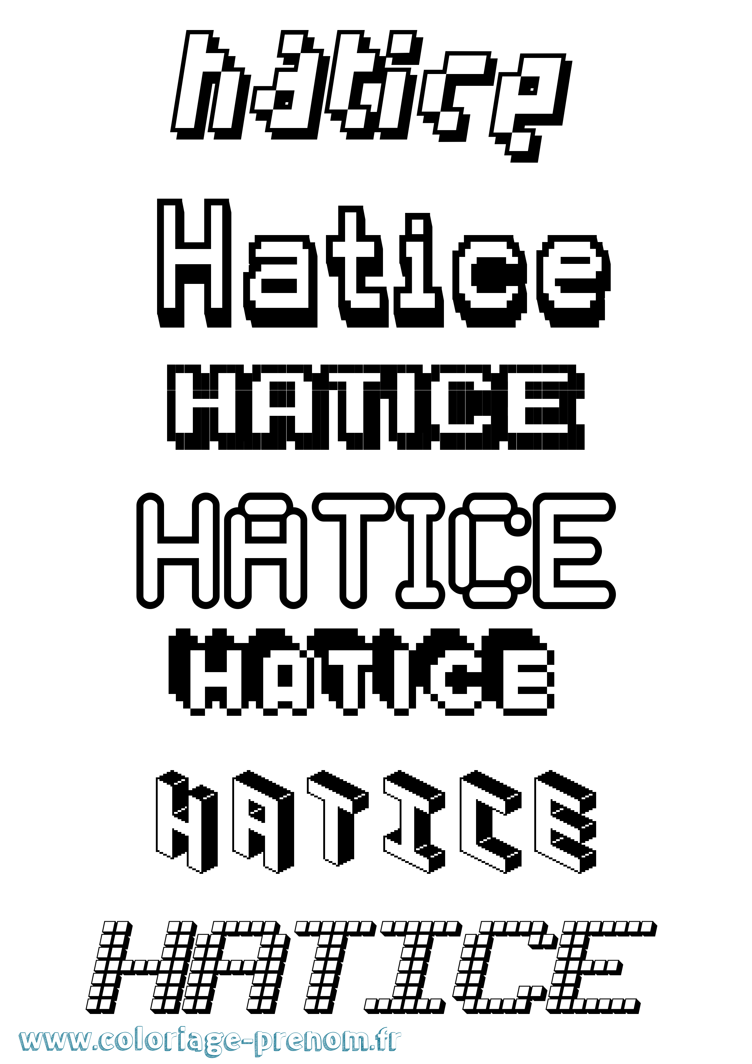 Coloriage Hatice Pixel Coloriage prénom Hatice Pixel