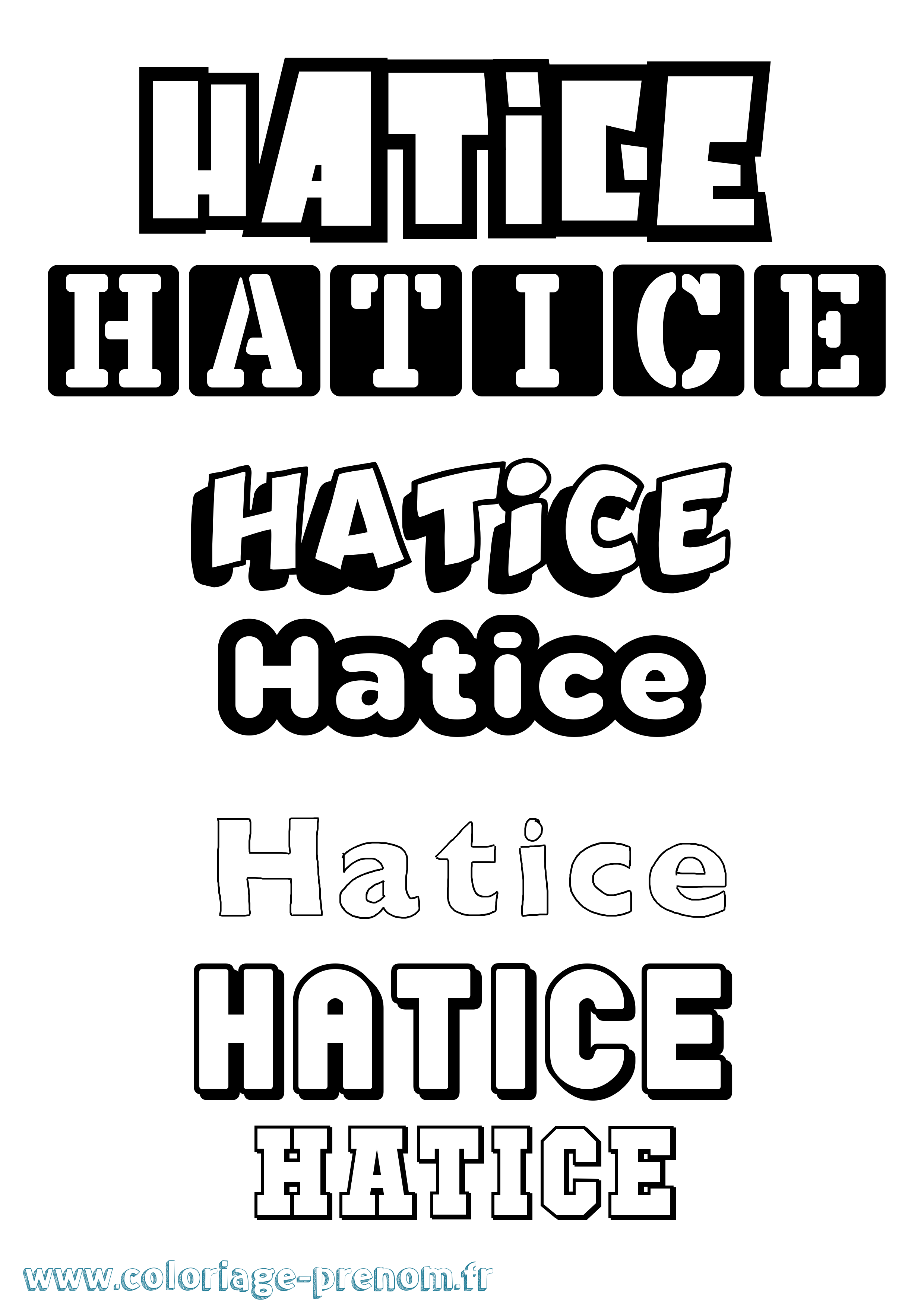 Coloriage Hatice Simple Coloriage prénom Hatice Simple
