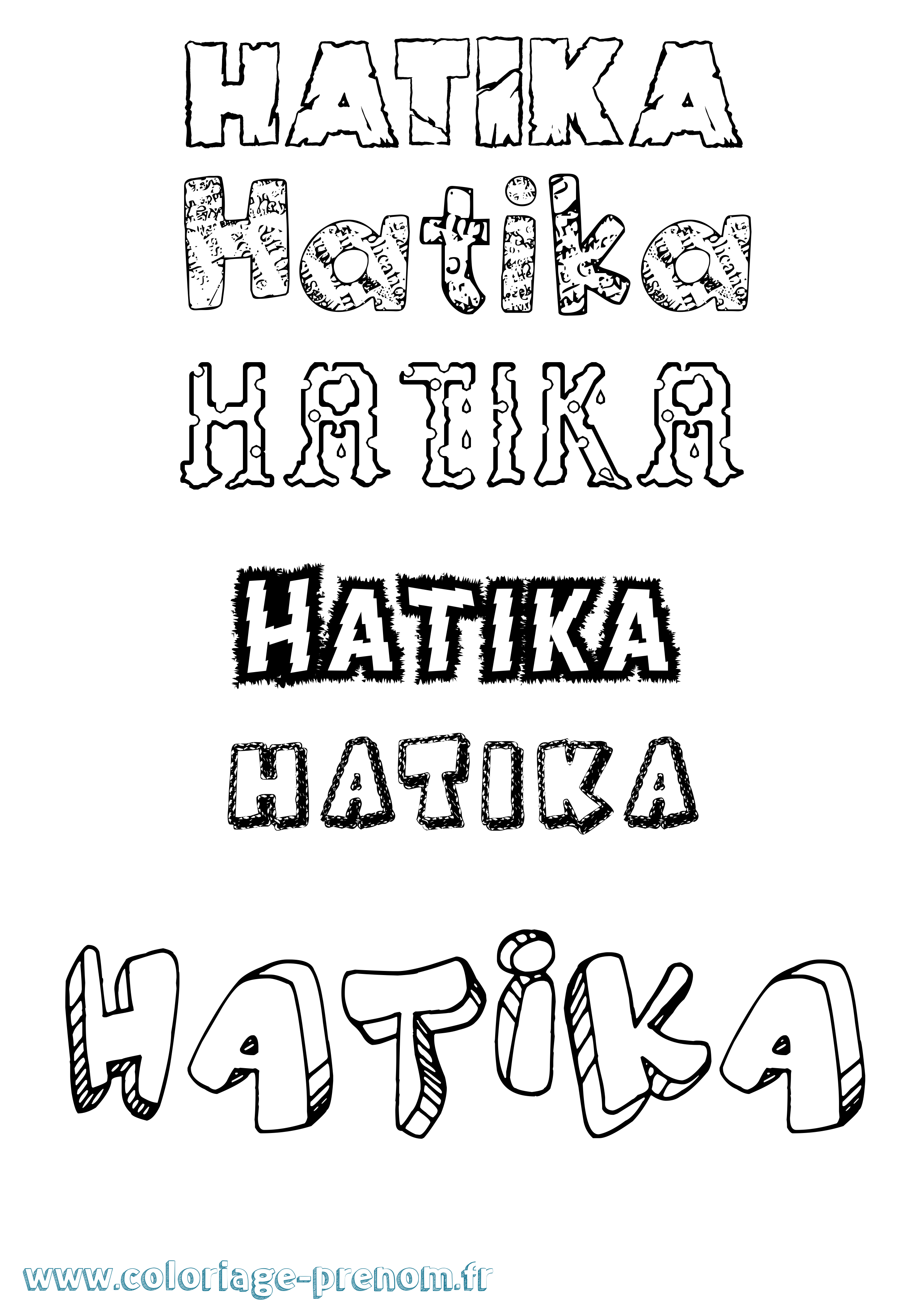 Coloriage Hatika Destructuré Coloriage prénom Hatika Destructuré