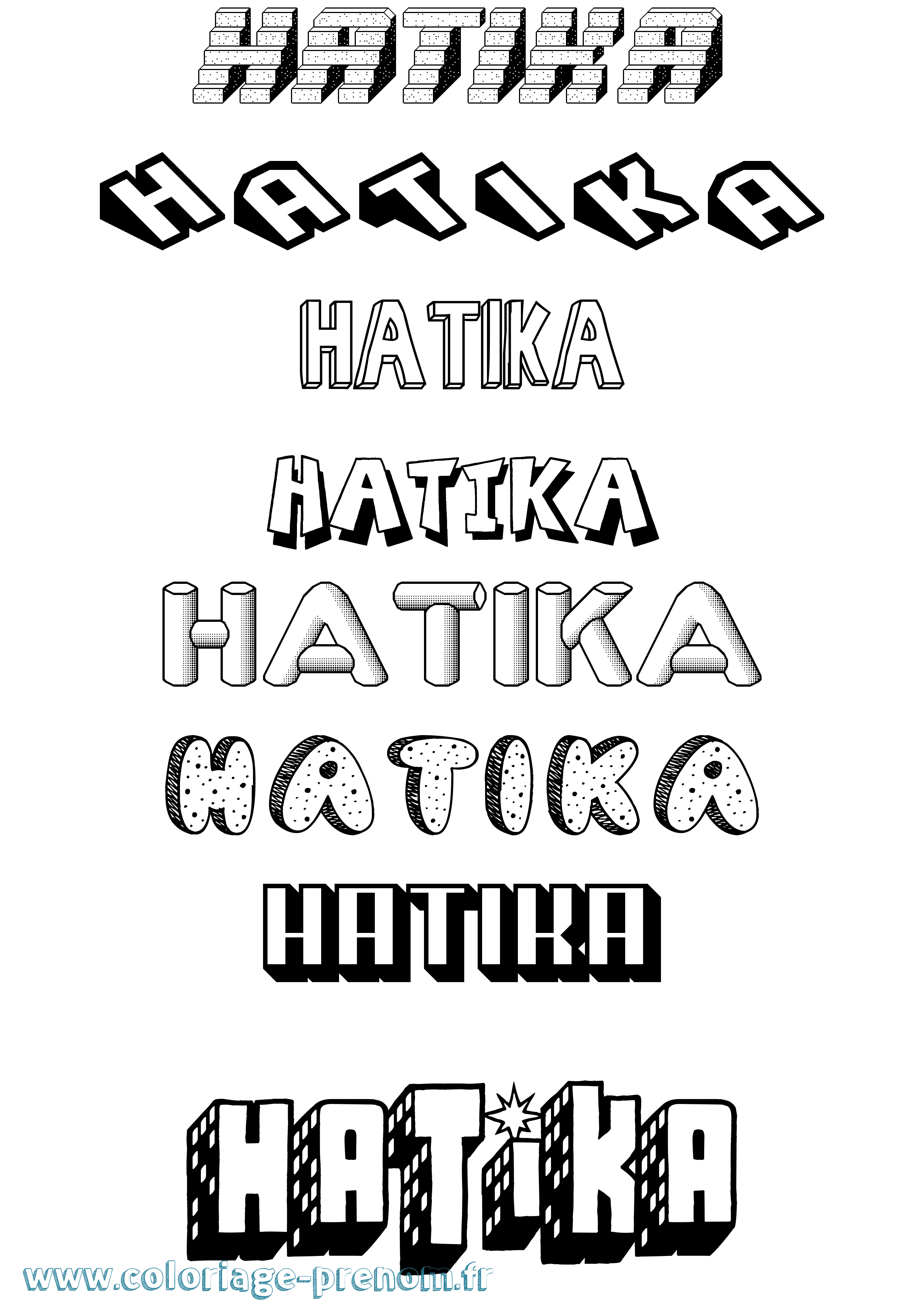 Coloriage Hatika Effet 3D Coloriage prénom Hatika Effet 3D