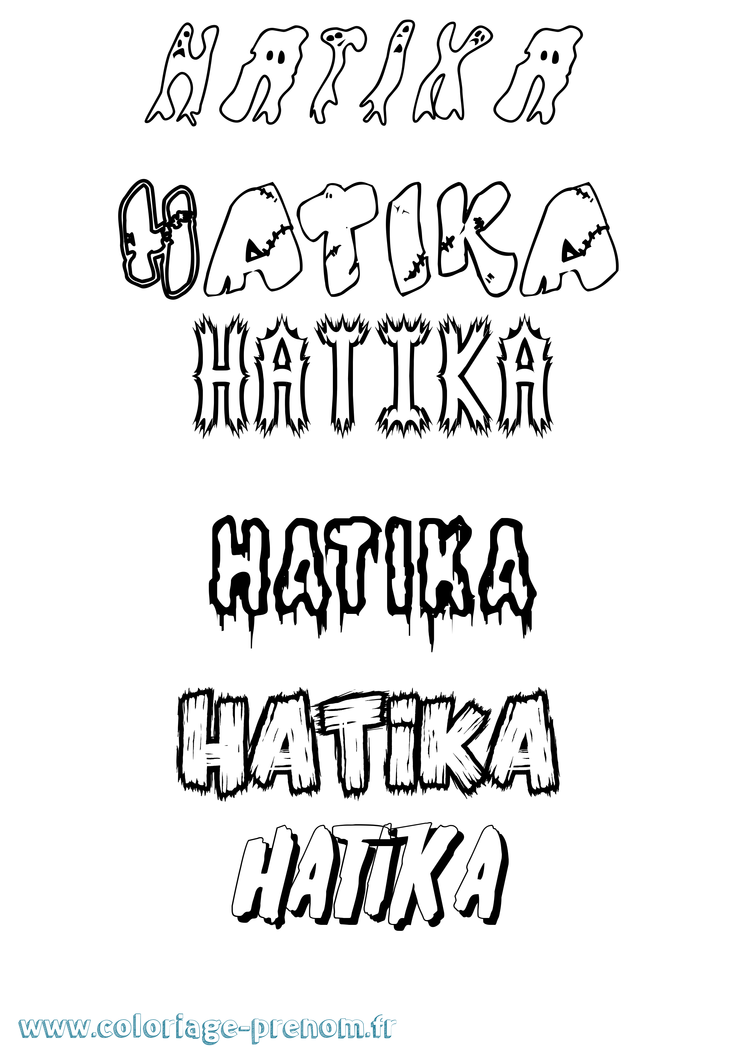 Coloriage Hatika Frisson Coloriage prénom Hatika Frisson