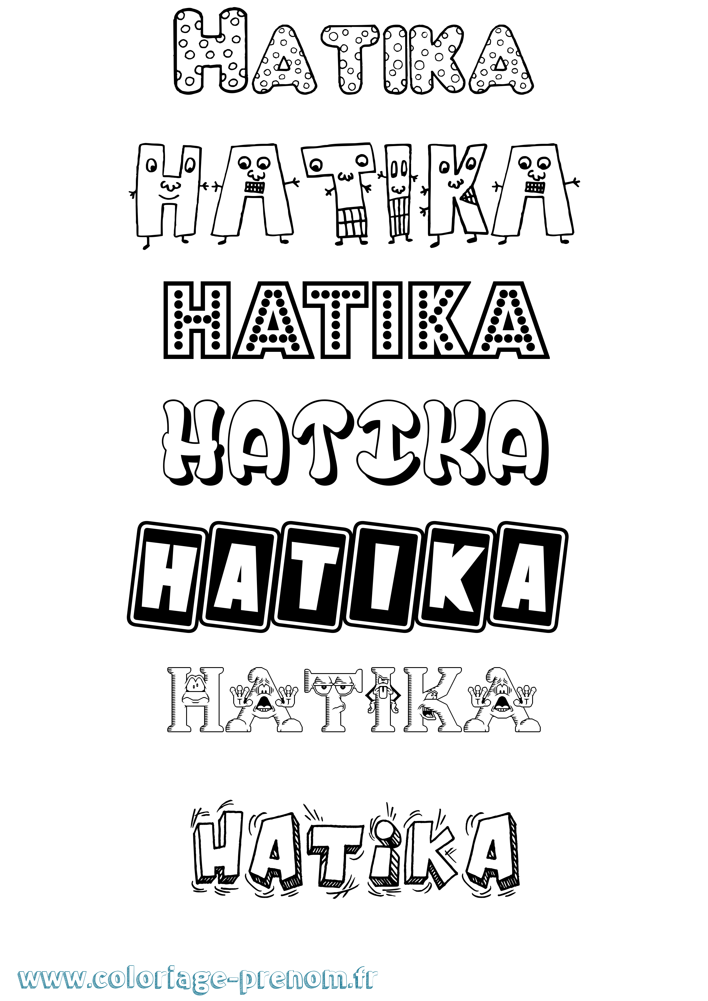 Coloriage Hatika Fun Coloriage prénom Hatika Fun