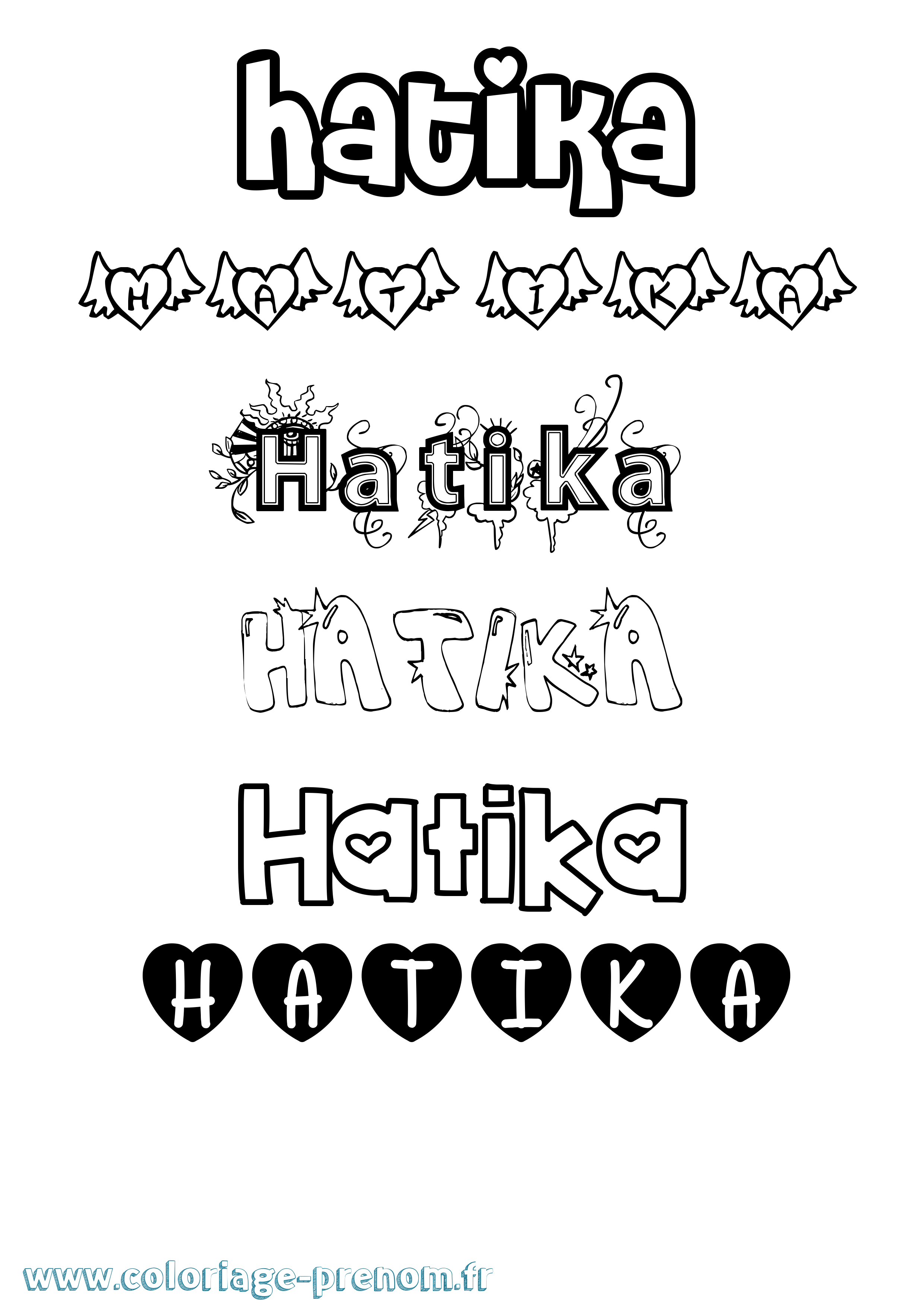 Coloriage Hatika Girly Coloriage prénom Hatika Girly