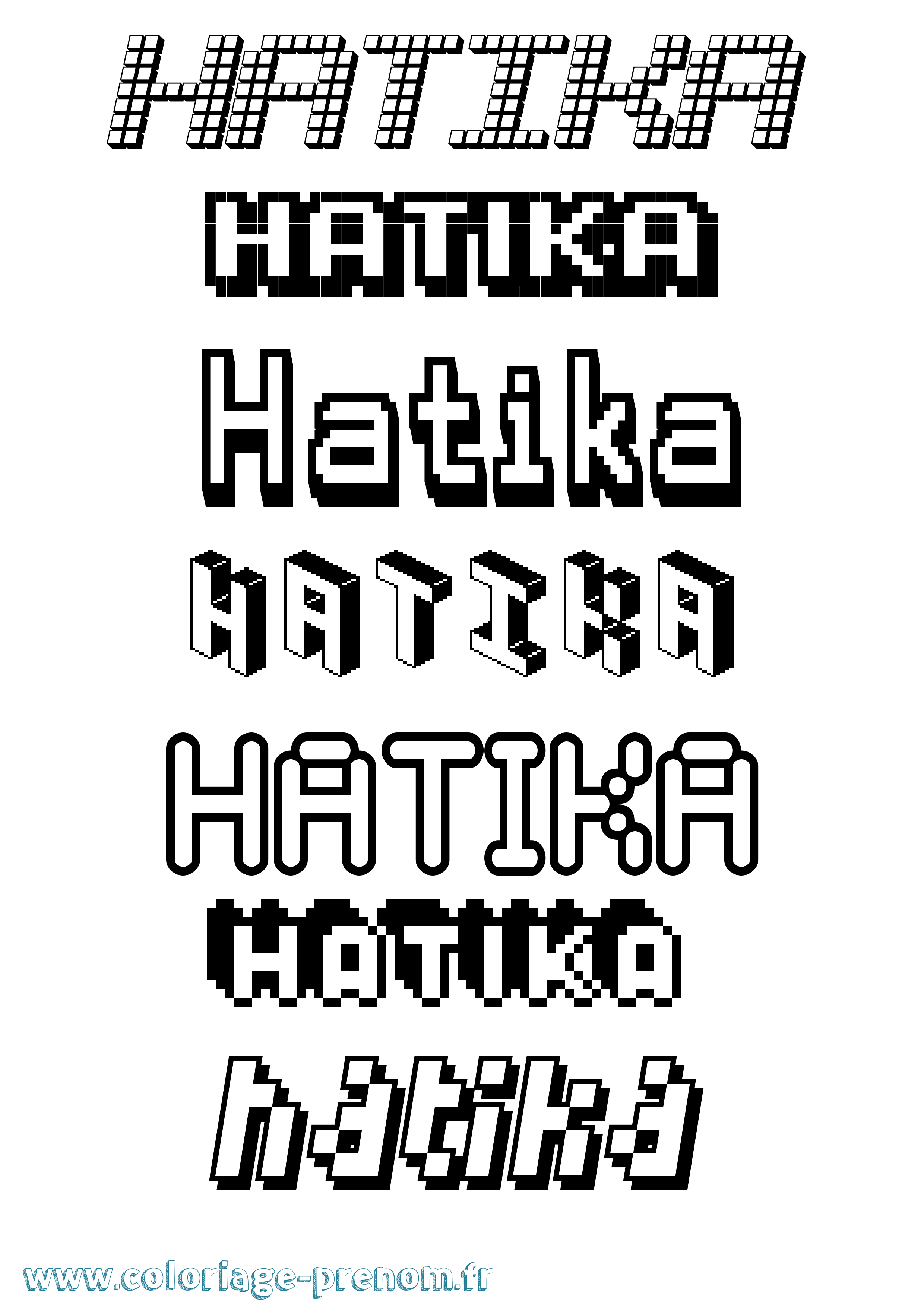 Coloriage Hatika Pixel Coloriage prénom Hatika Pixel