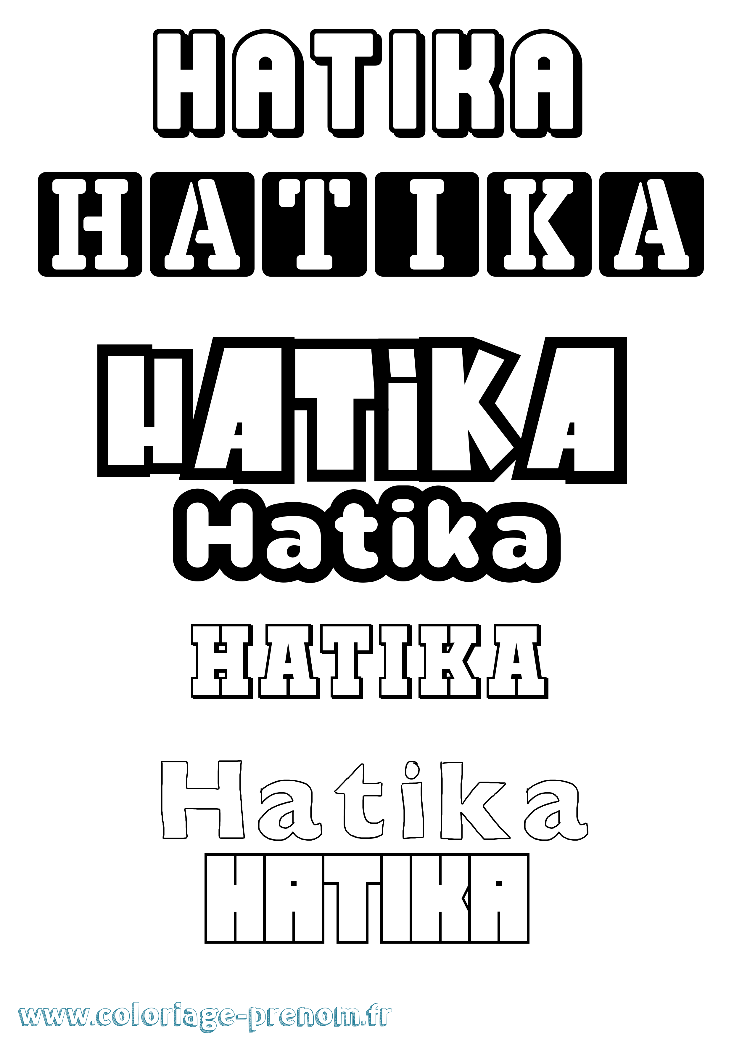 Coloriage Hatika Simple Coloriage prénom Hatika Simple