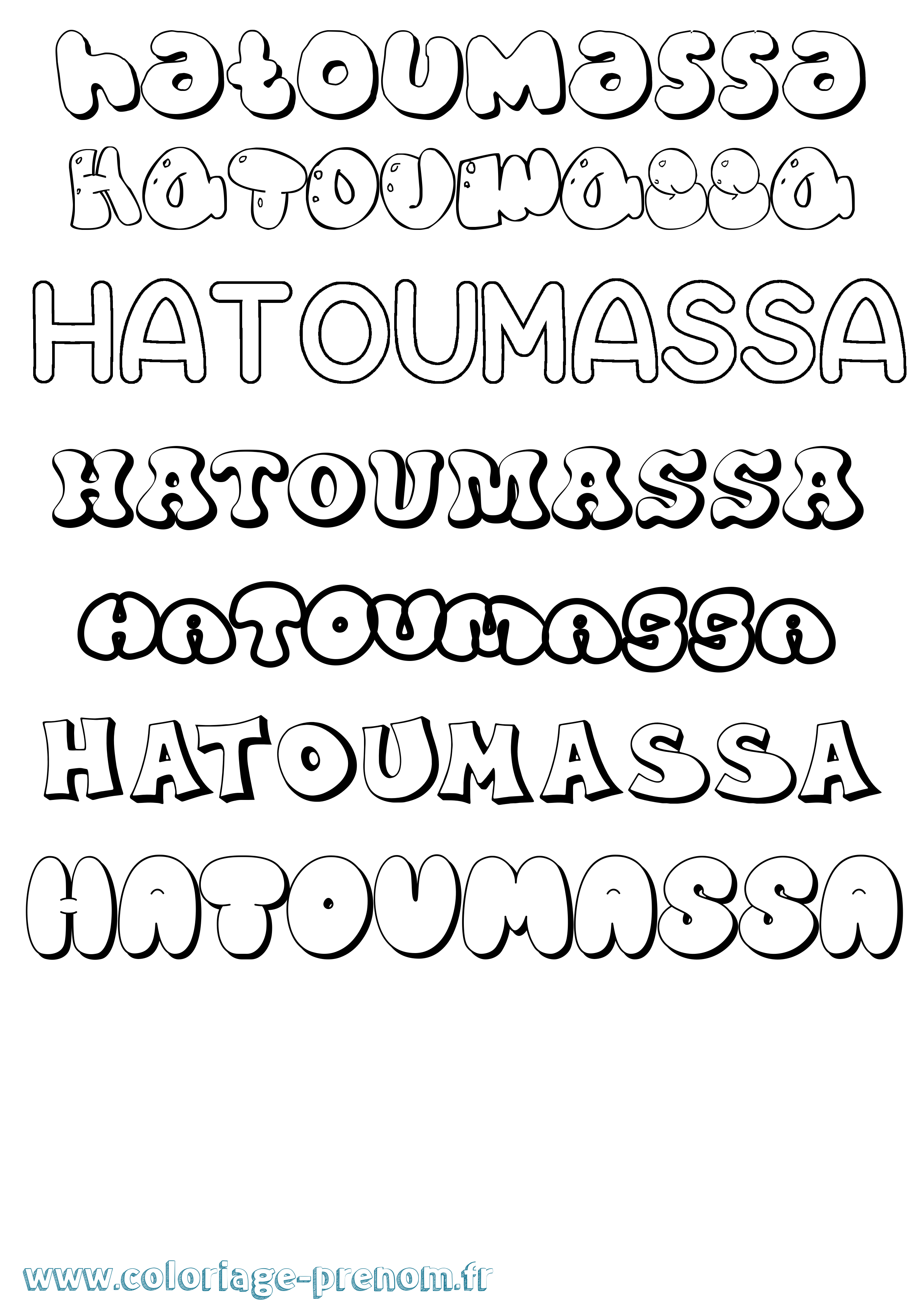 Coloriage Hatoumassa Bubble Coloriage prénom Hatoumassa Bubble