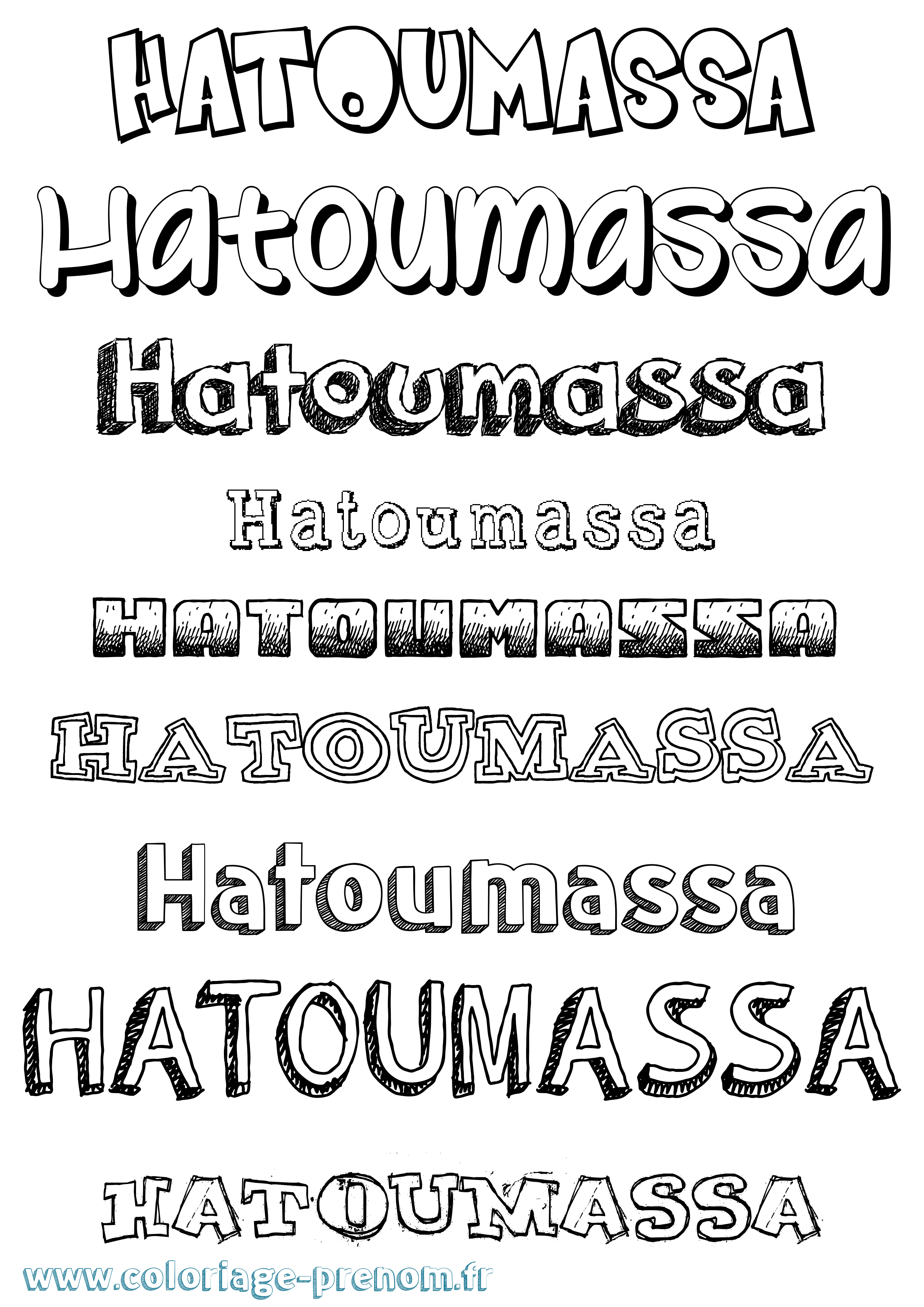 Coloriage Hatoumassa Dessiné Coloriage prénom Hatoumassa Dessiné