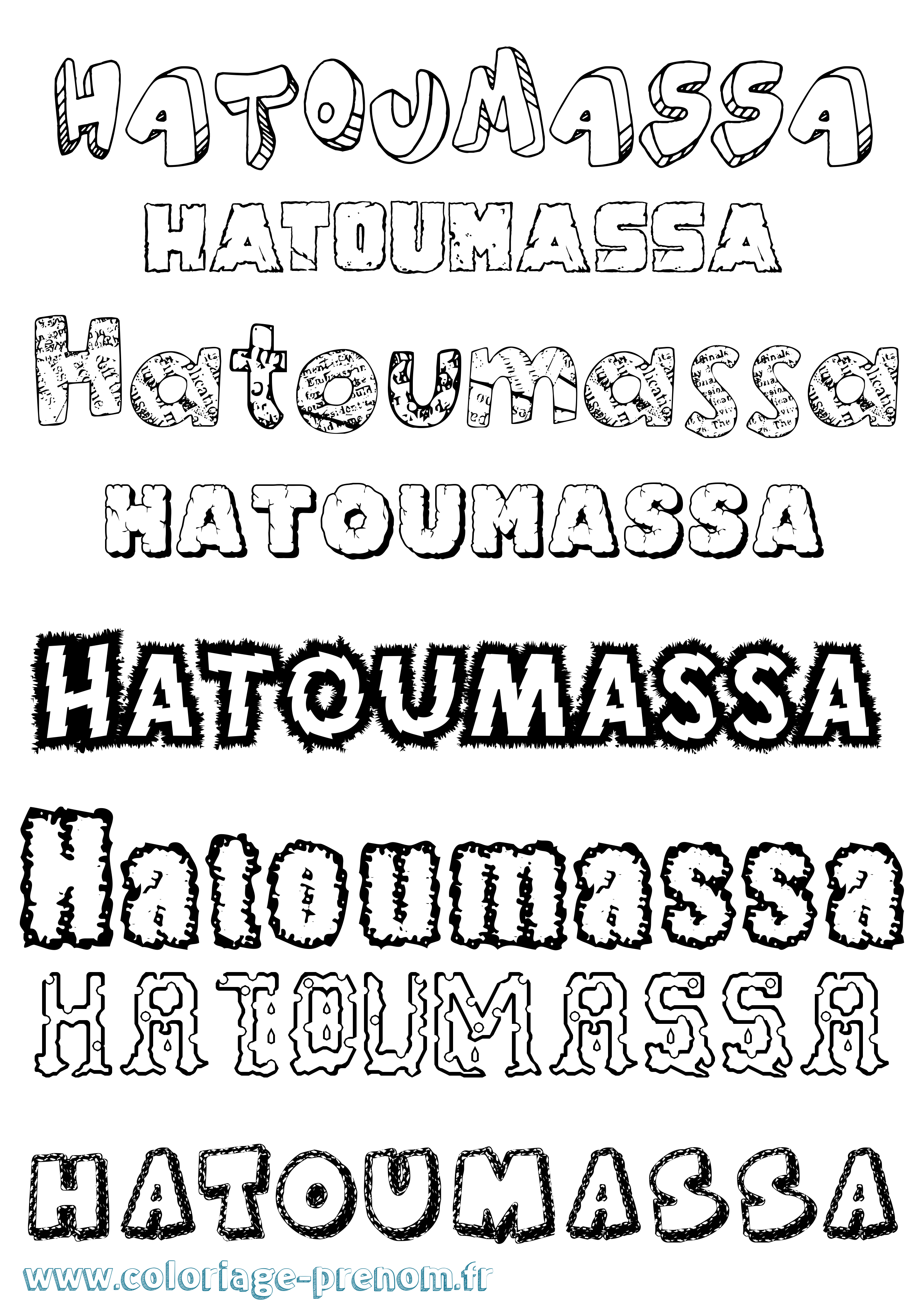 Coloriage Hatoumassa Destructuré Coloriage prénom Hatoumassa Destructuré