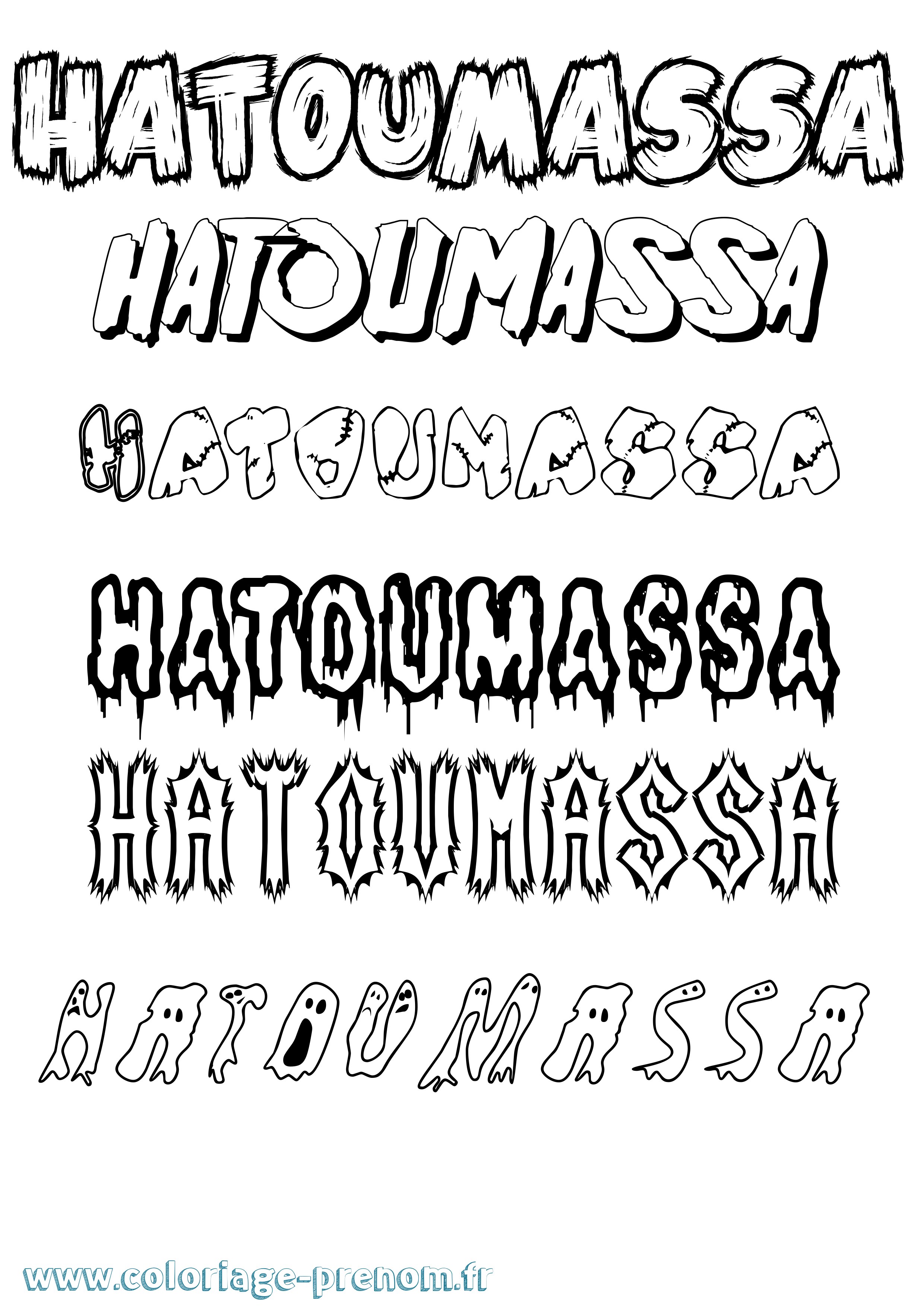 Coloriage Hatoumassa Frisson Coloriage prénom Hatoumassa Frisson