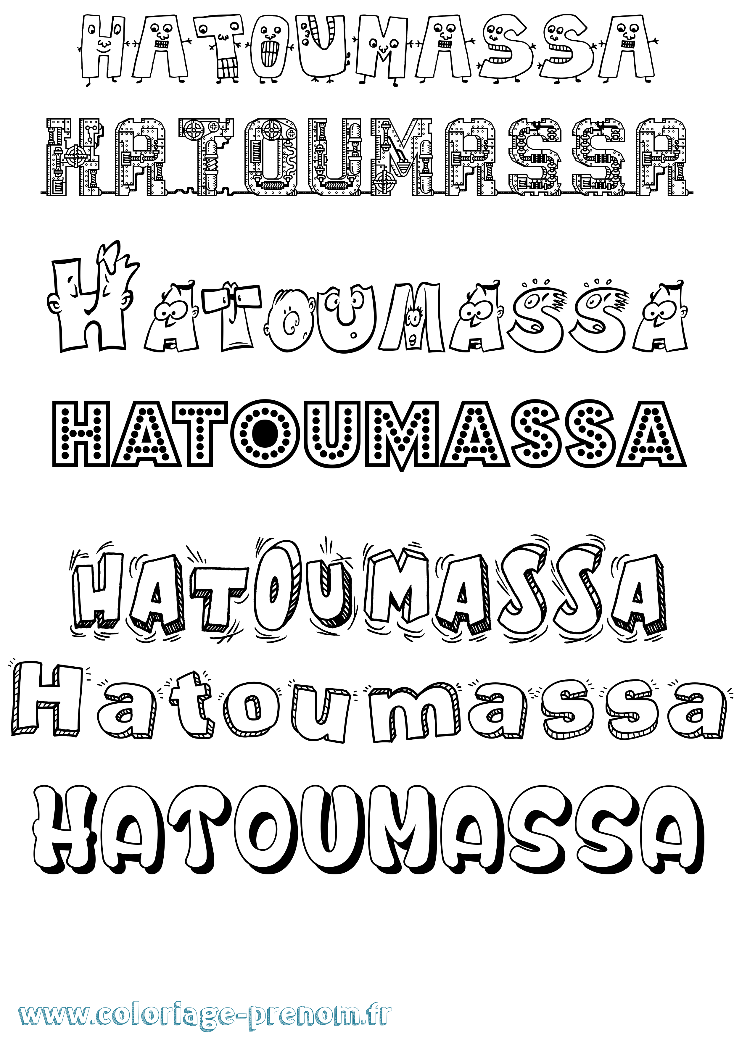 Coloriage Hatoumassa Fun Coloriage prénom Hatoumassa Fun