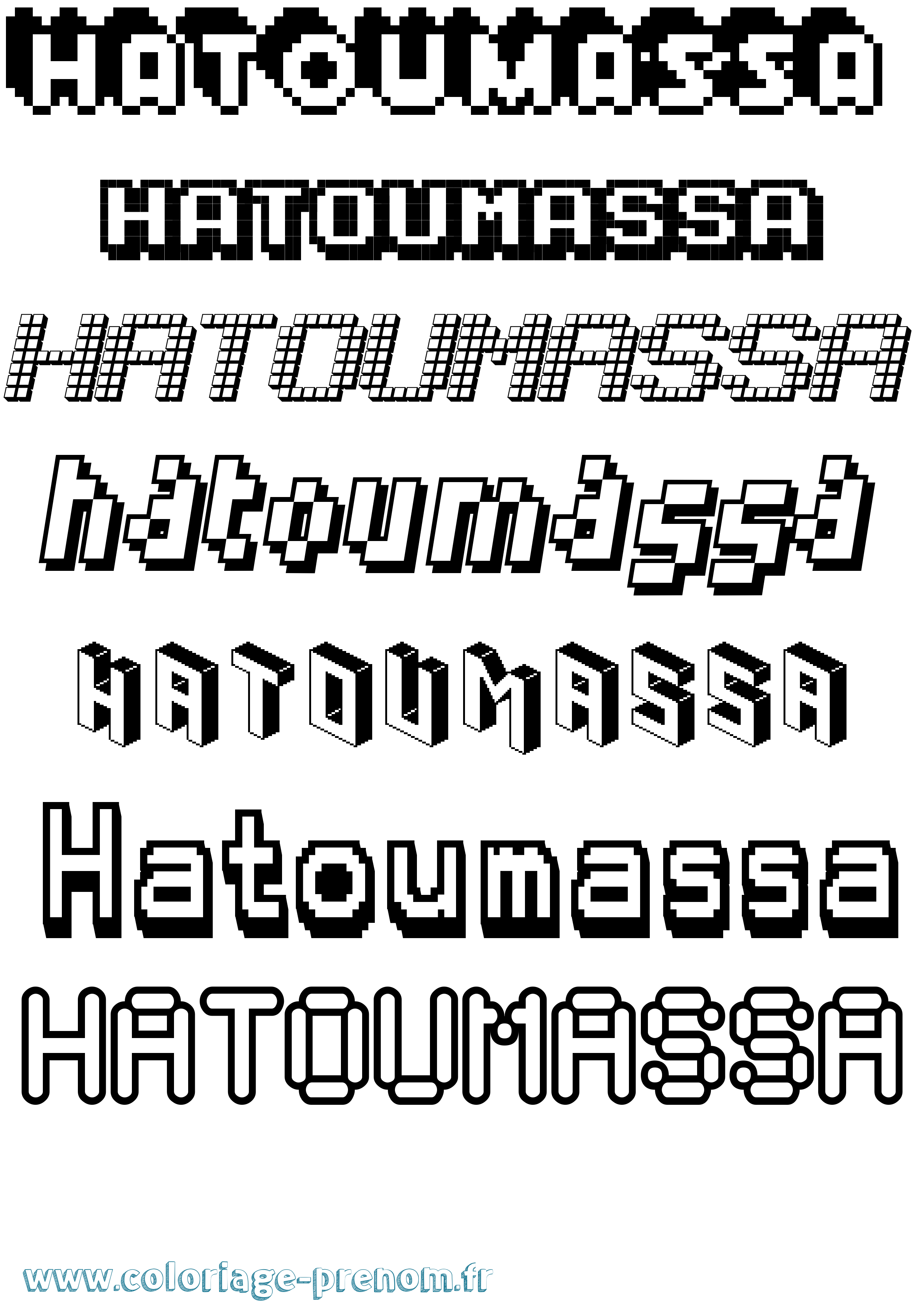 Coloriage Hatoumassa Pixel Coloriage prénom Hatoumassa Pixel