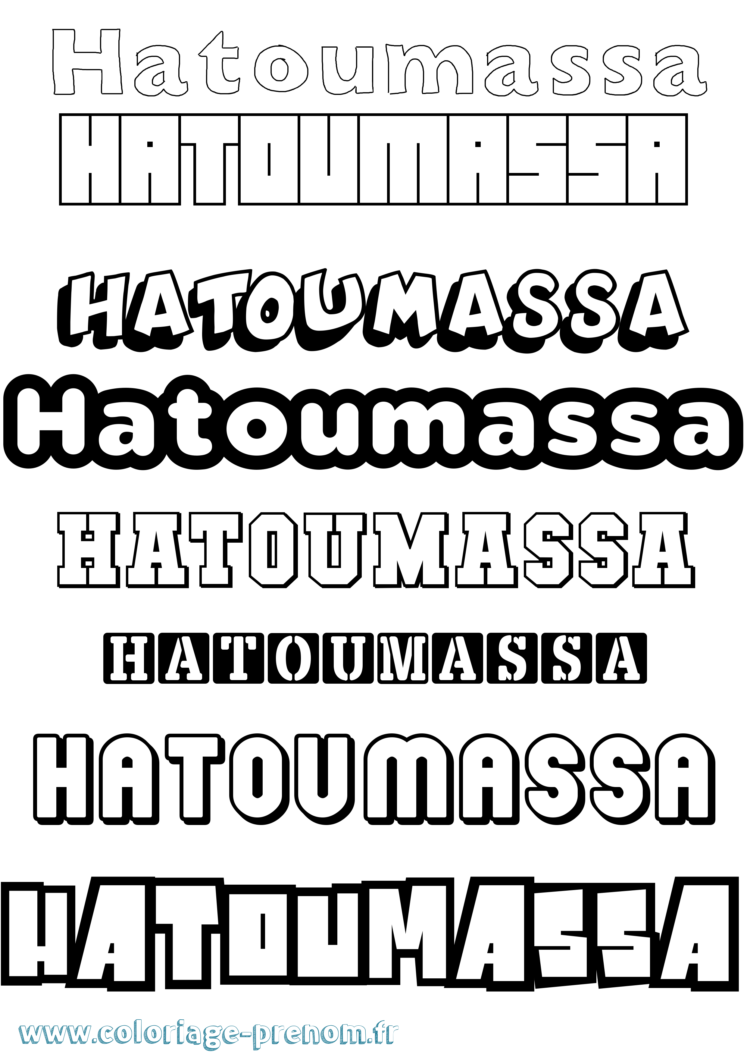 Coloriage Hatoumassa Simple Coloriage prénom Hatoumassa Simple