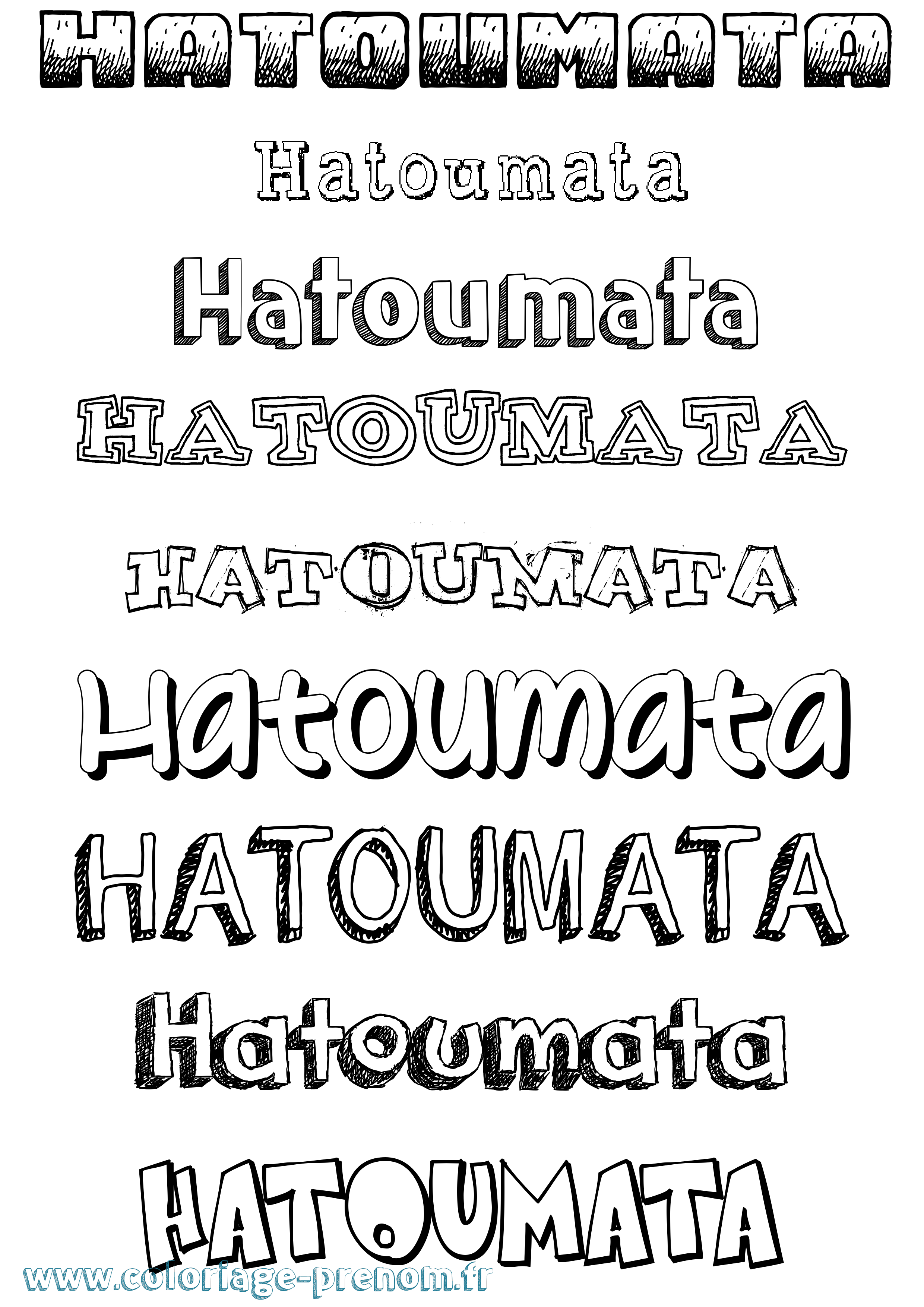 Coloriage Hatoumata Dessiné Coloriage prénom Hatoumata Dessiné