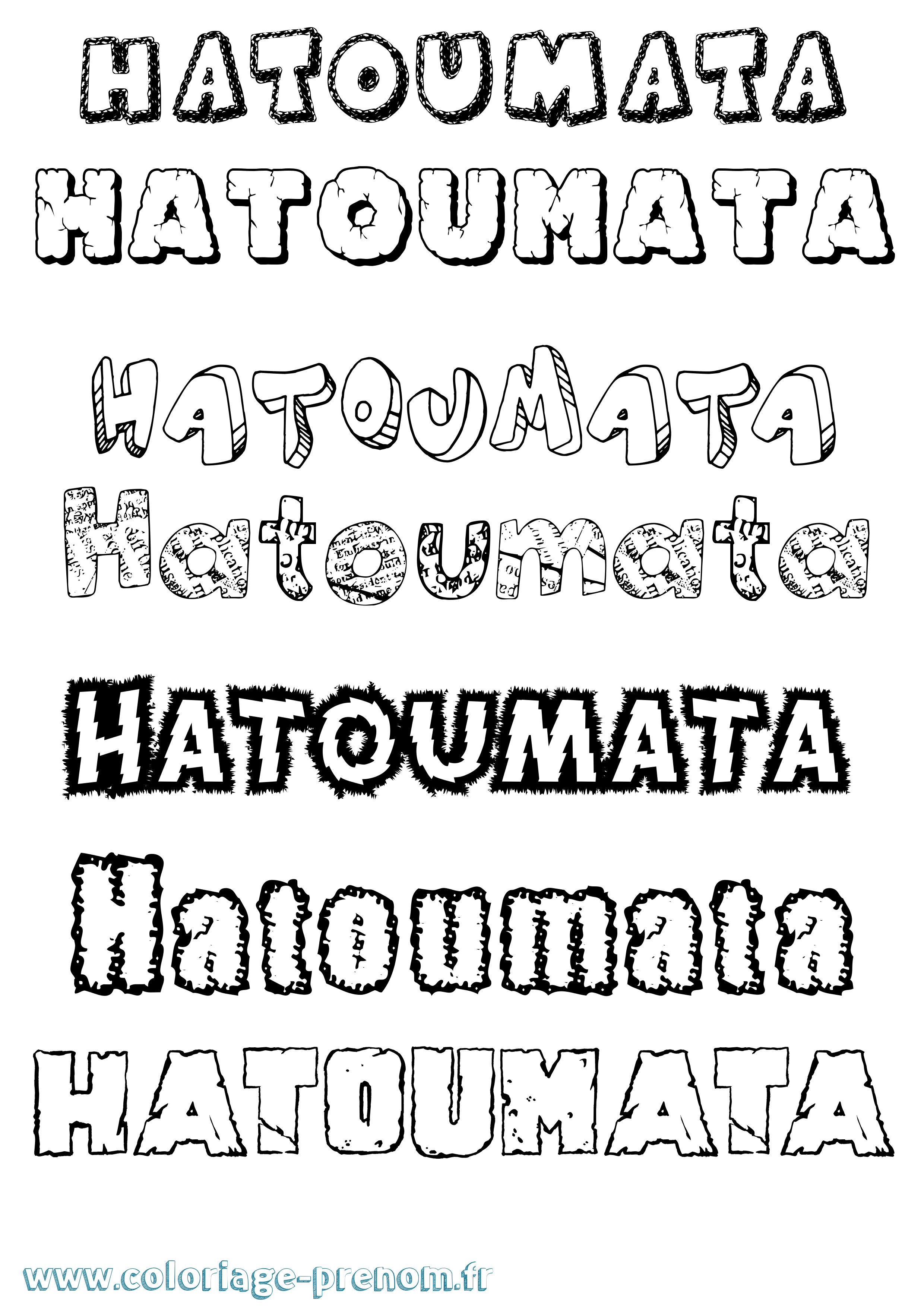 Coloriage Hatoumata Destructuré Coloriage prénom Hatoumata Destructuré