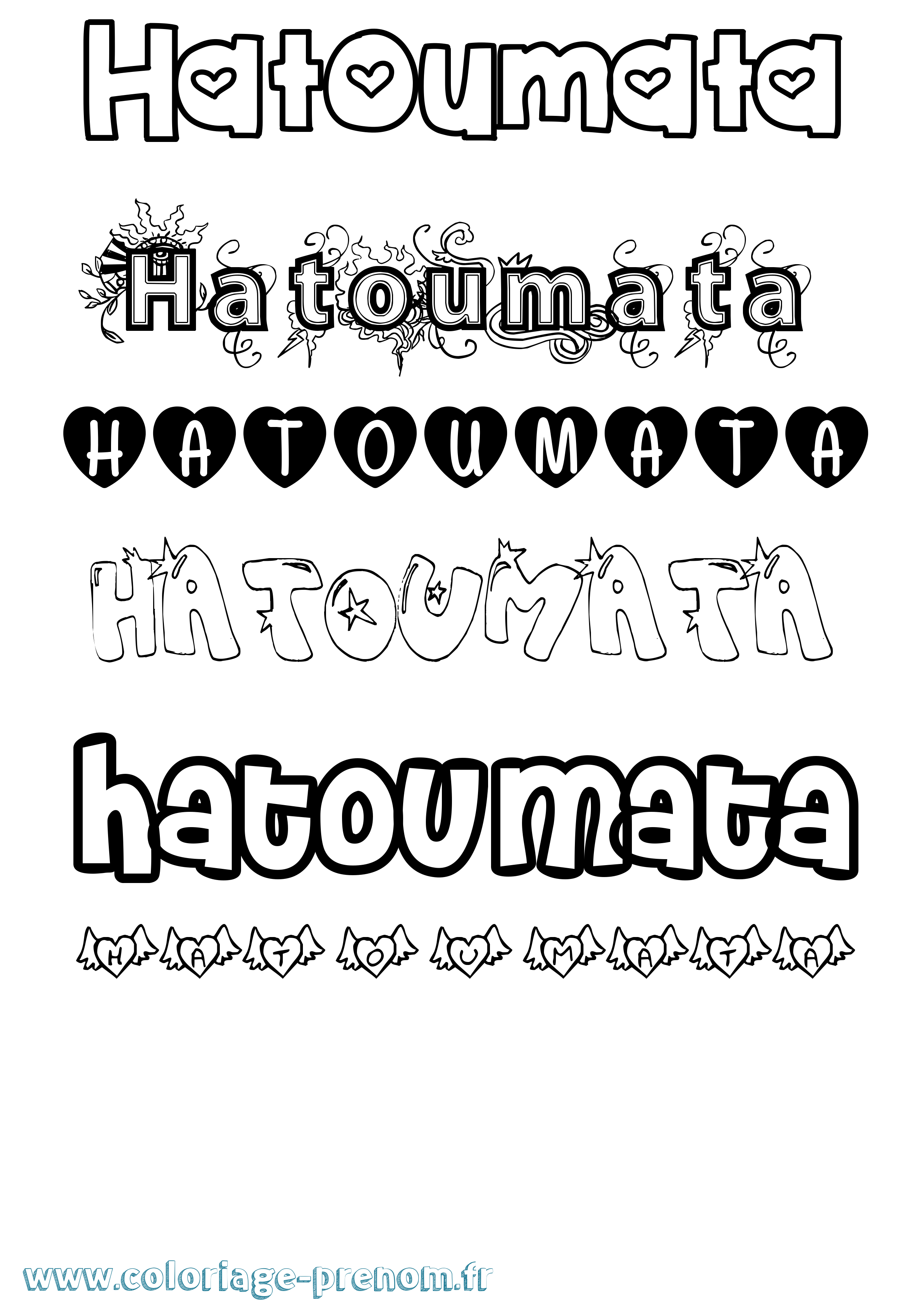 Coloriage Hatoumata Girly Coloriage prénom Hatoumata Girly