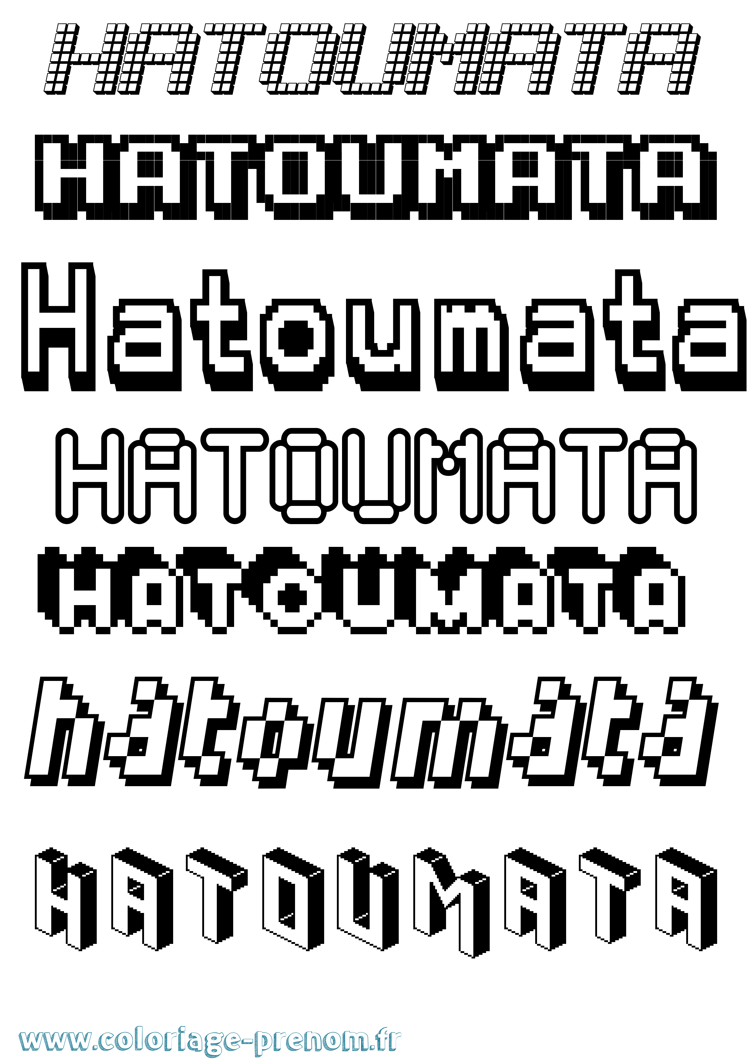 Coloriage Hatoumata Pixel Coloriage prénom Hatoumata Pixel