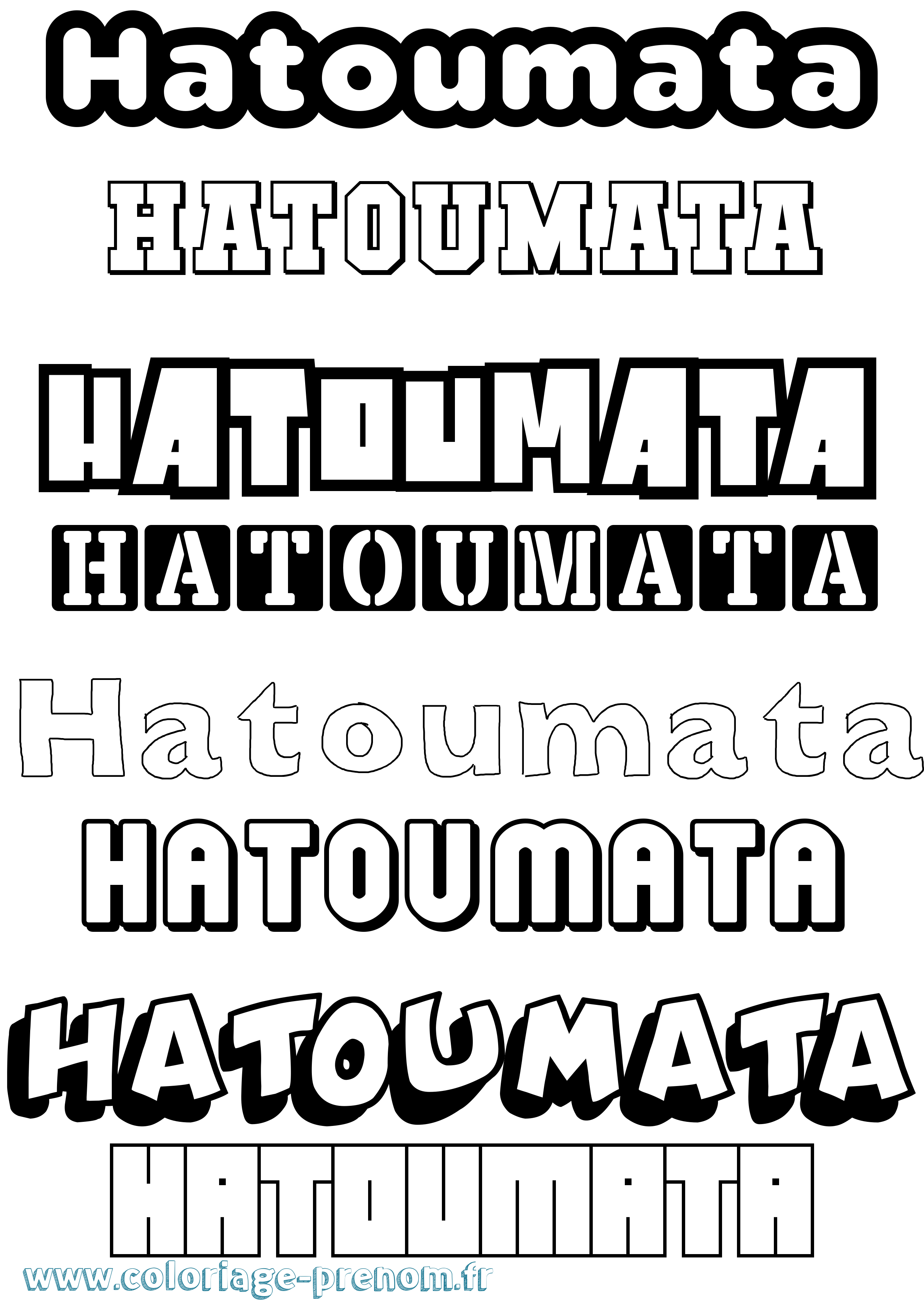 Coloriage Hatoumata Simple Coloriage prénom Hatoumata Simple
