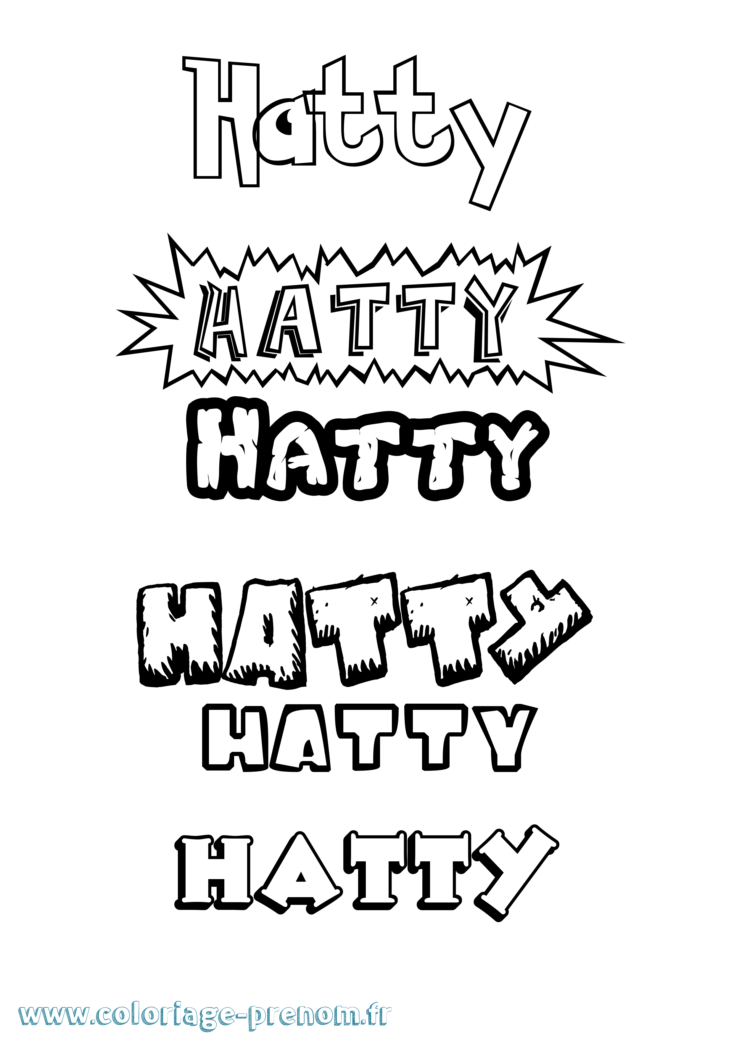 Coloriage Hatty Dessin Animé Coloriage prénom Hatty Dessin Animé