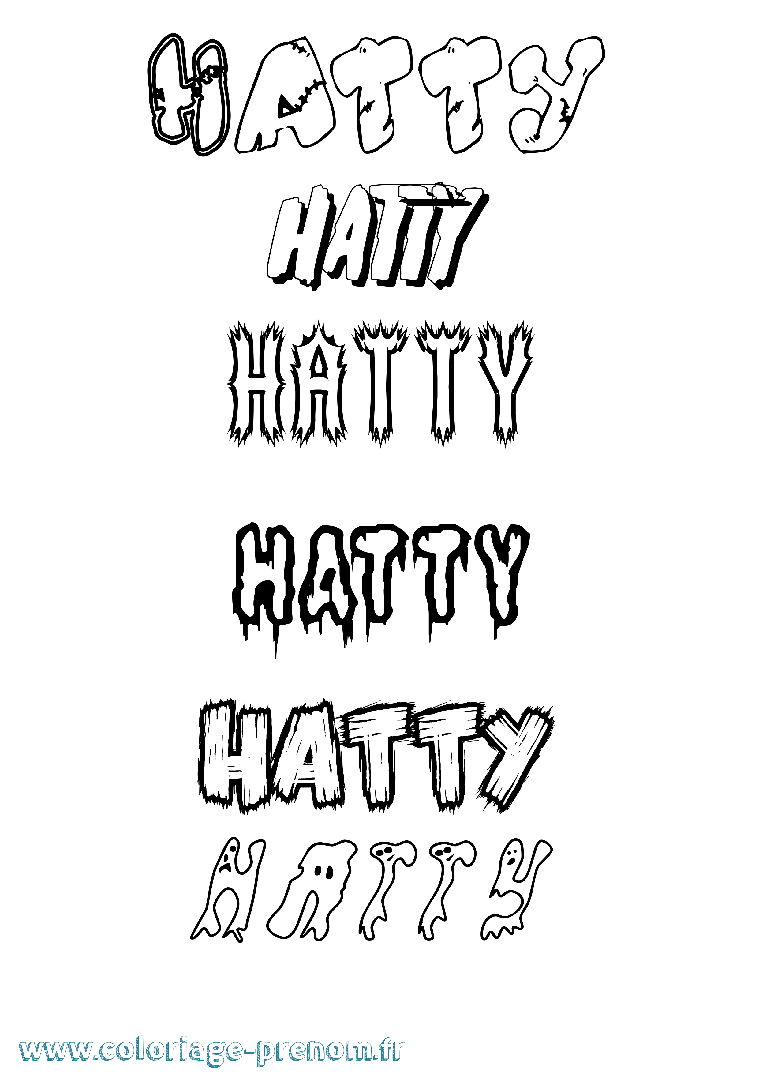 Coloriage Hatty Frisson Coloriage prénom Hatty Frisson